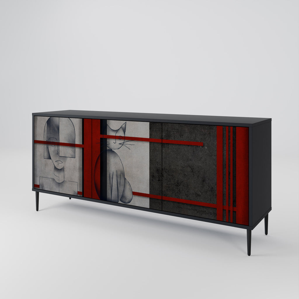 GRAY FIGURES 3-türiges Sideboard in Schwarz