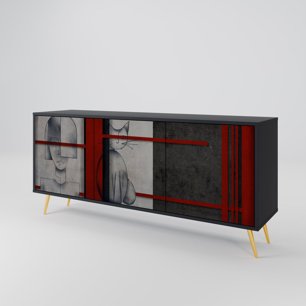 GRAY FIGURES 3-türiges Sideboard in Schwarz