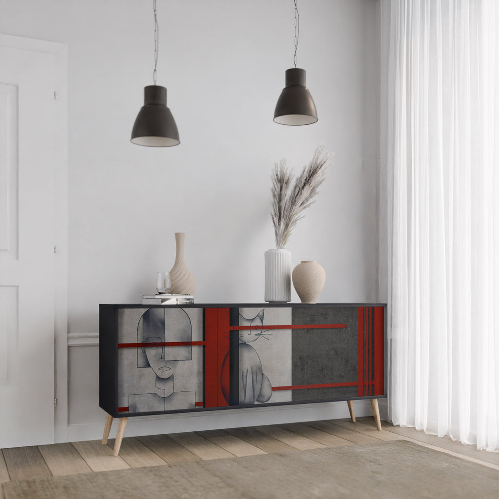 GRAY FIGURES 3-türiges Sideboard in Schwarz