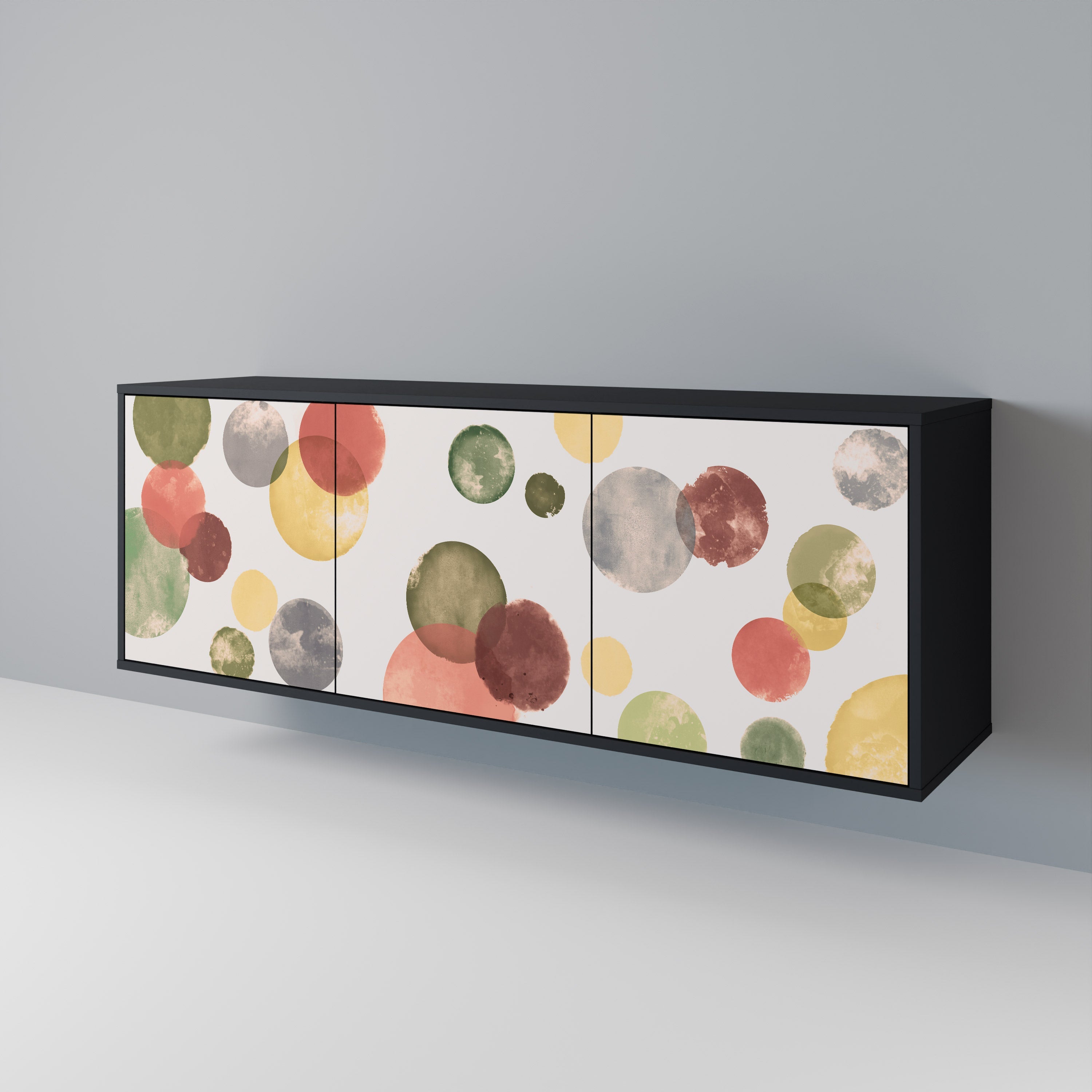 FLEETING HAPPINESS 3-türiges Sideboard in Schwarz