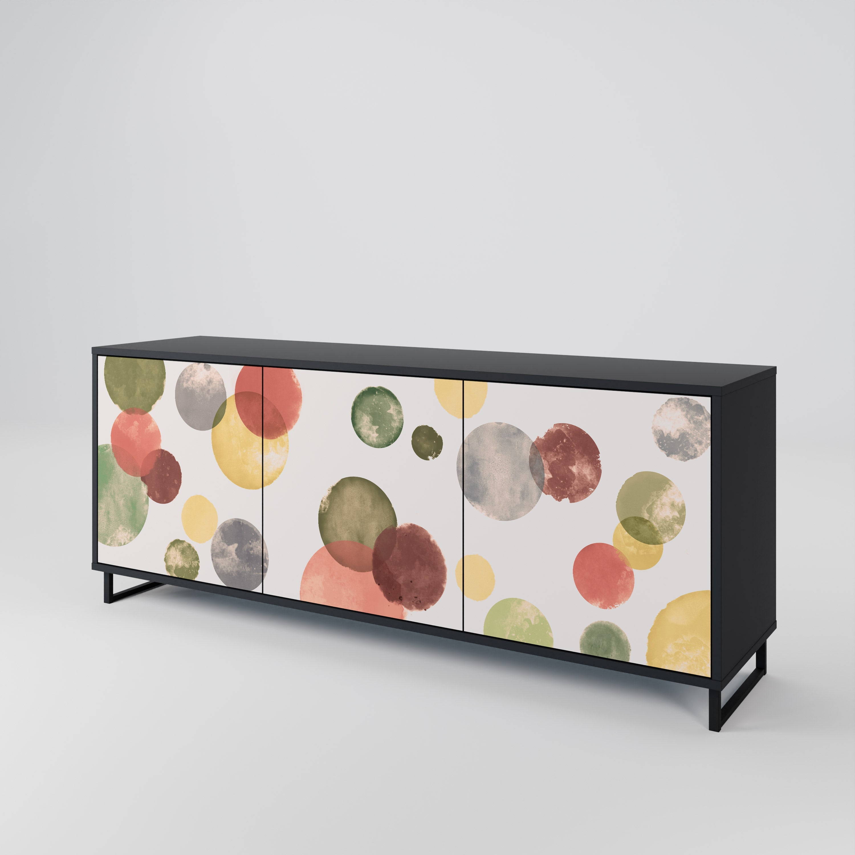 FLEETING HAPPINESS 3-türiges Sideboard in Schwarz