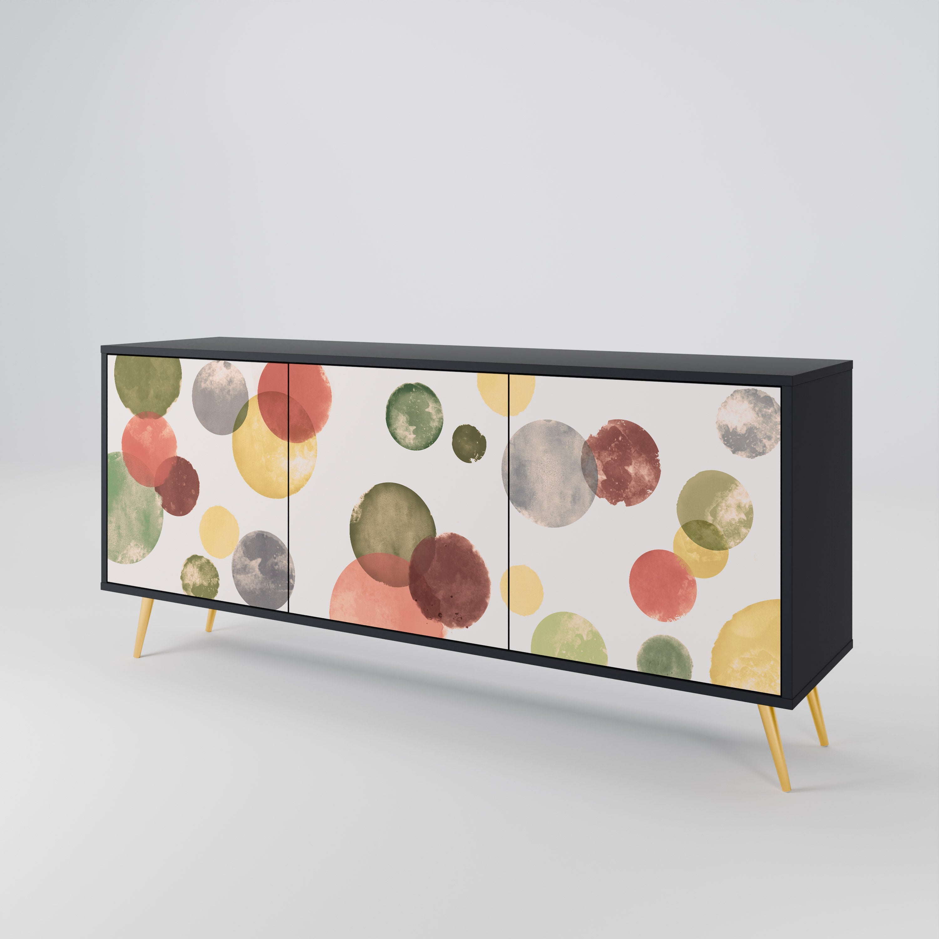 FLEETING HAPPINESS 3-türiges Sideboard in Schwarz