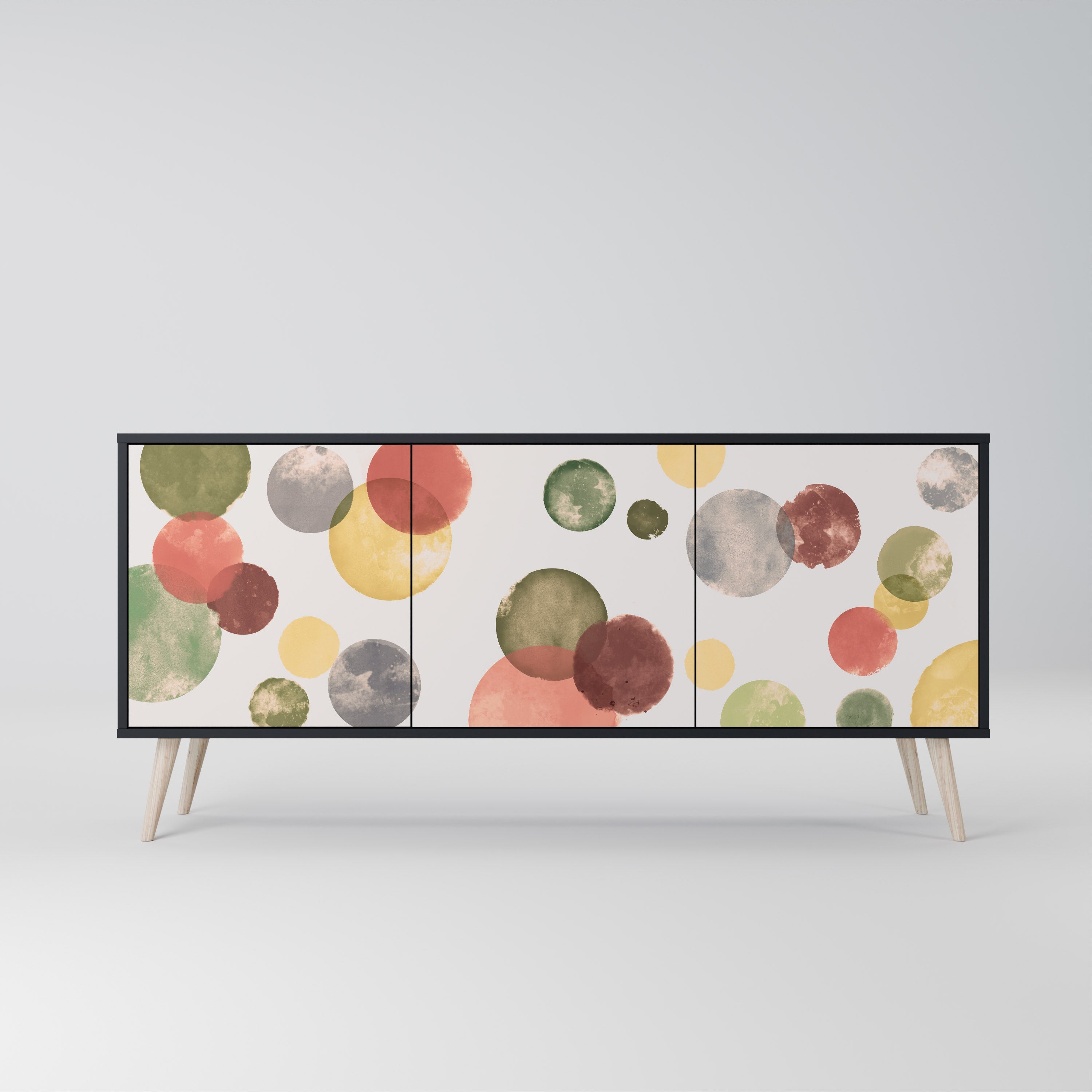FLEETING HAPPINESS 3-türiges Sideboard in Schwarz