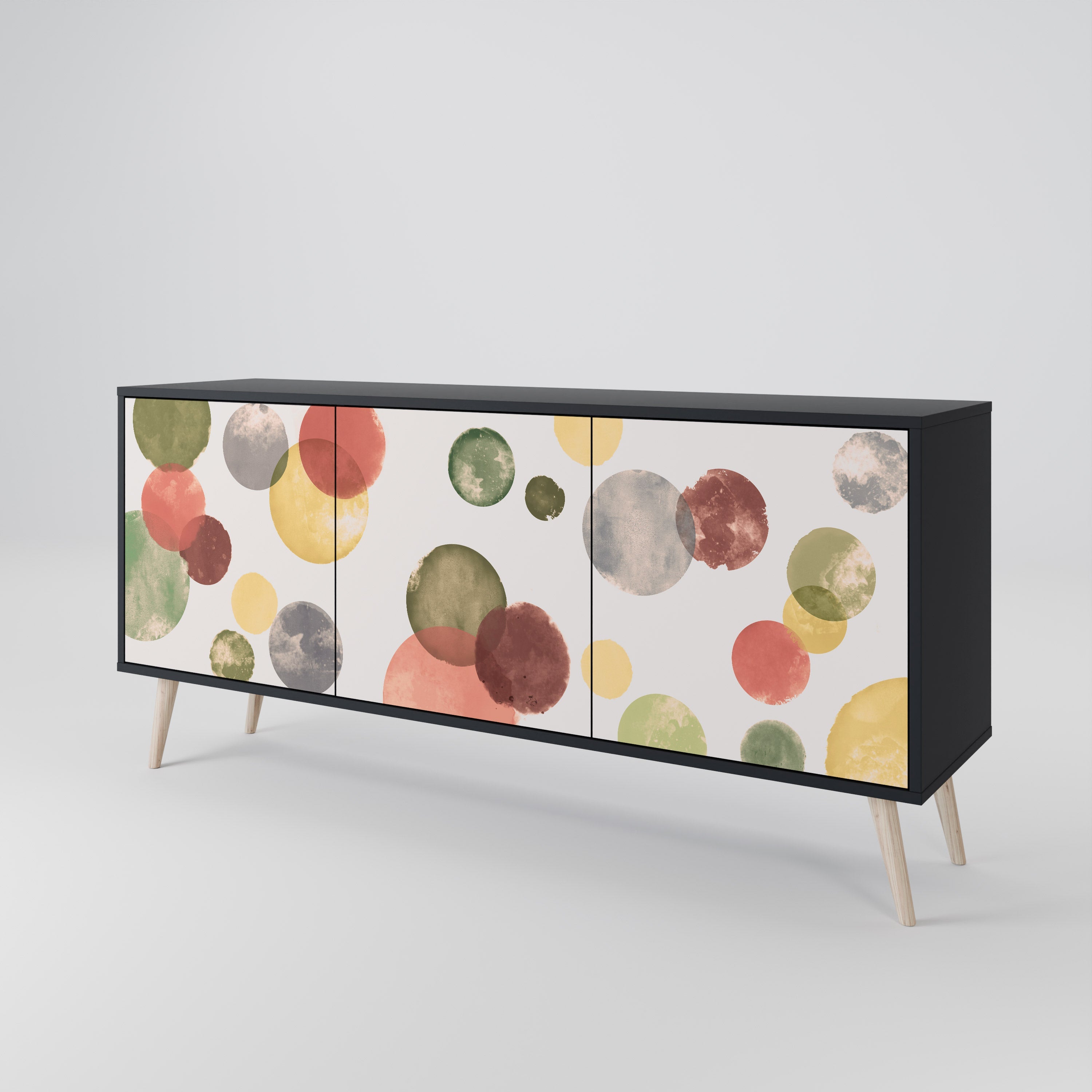 FLEETING HAPPINESS 3-türiges Sideboard in Schwarz