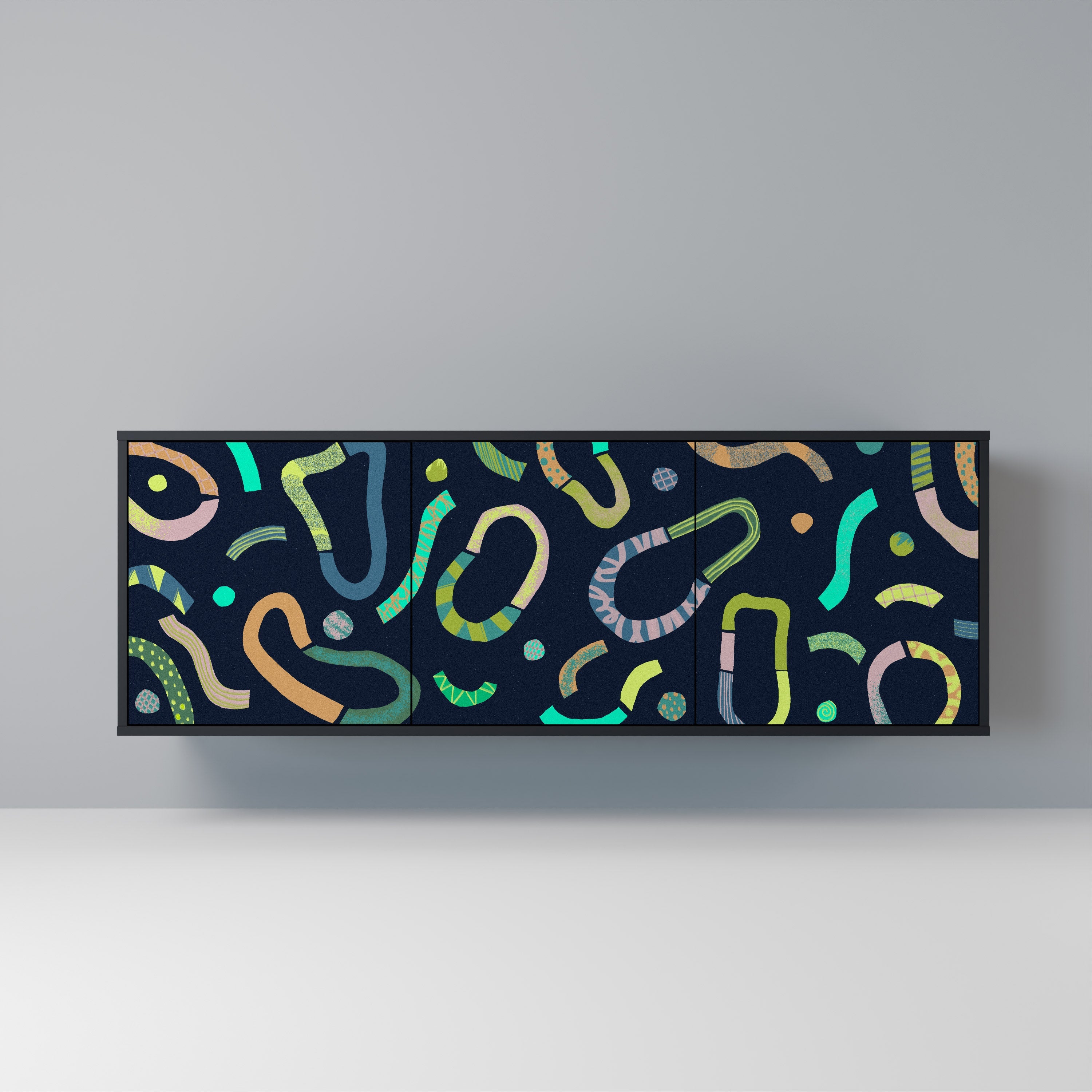 CONTRAST DANCE 3-türiges Sideboard in Schwarz