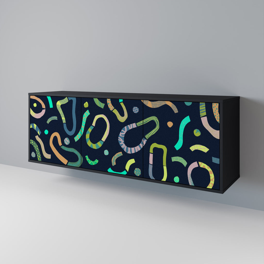 CONTRAST DANCE 3-türiges Sideboard in Schwarz