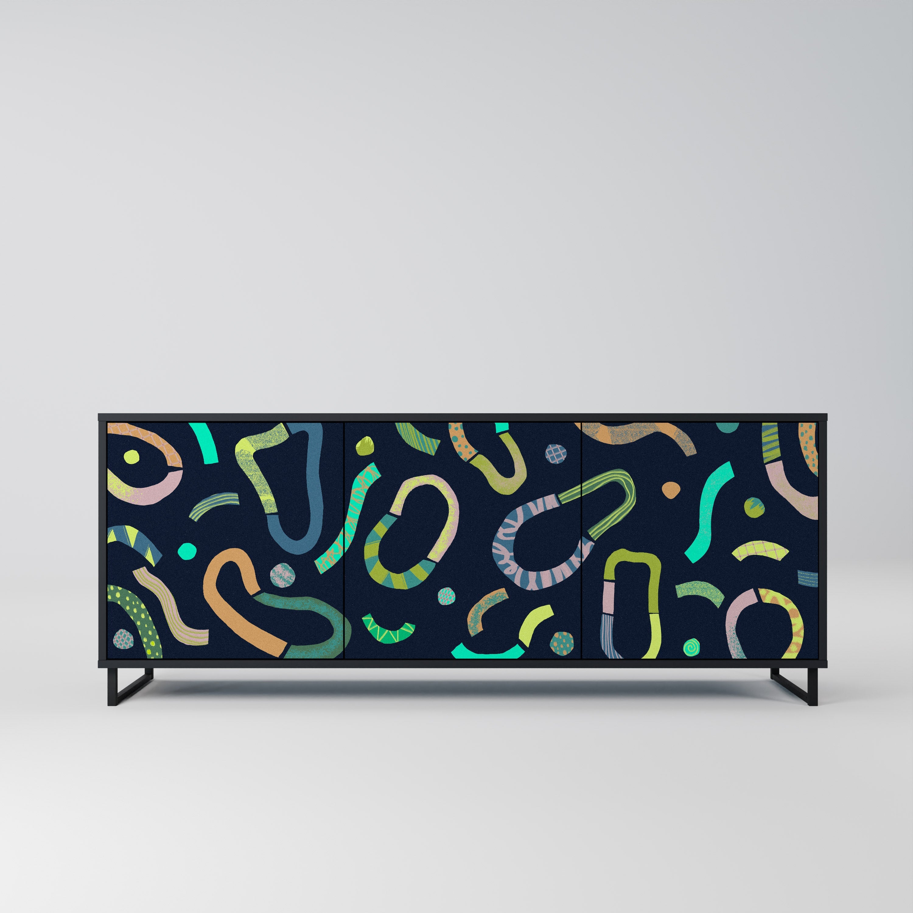 CONTRAST DANCE 3-türiges Sideboard in Schwarz