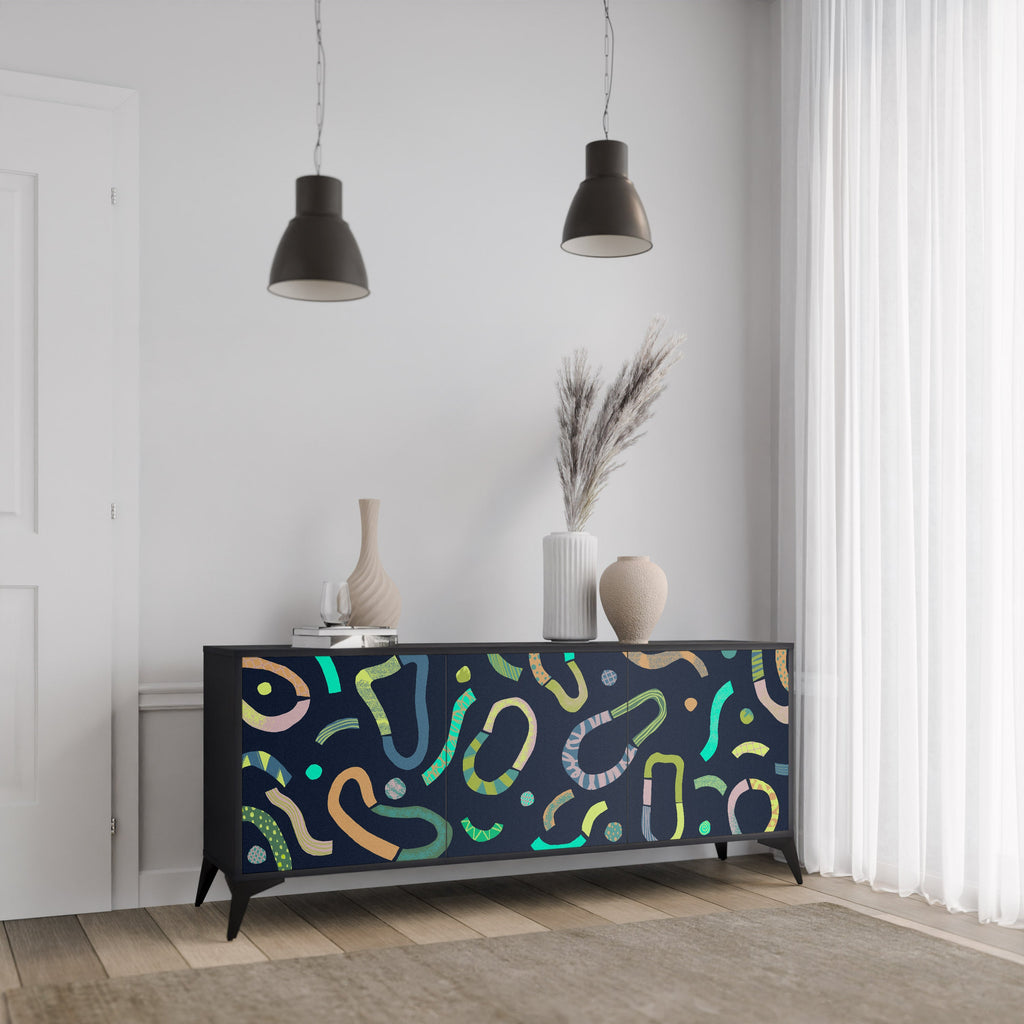 CONTRAST DANCE 3-türiges Sideboard in Schwarz