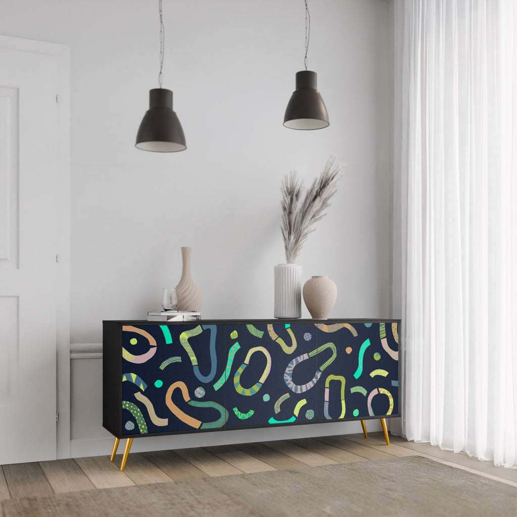 CONTRAST DANCE 3-türiges Sideboard in Schwarz