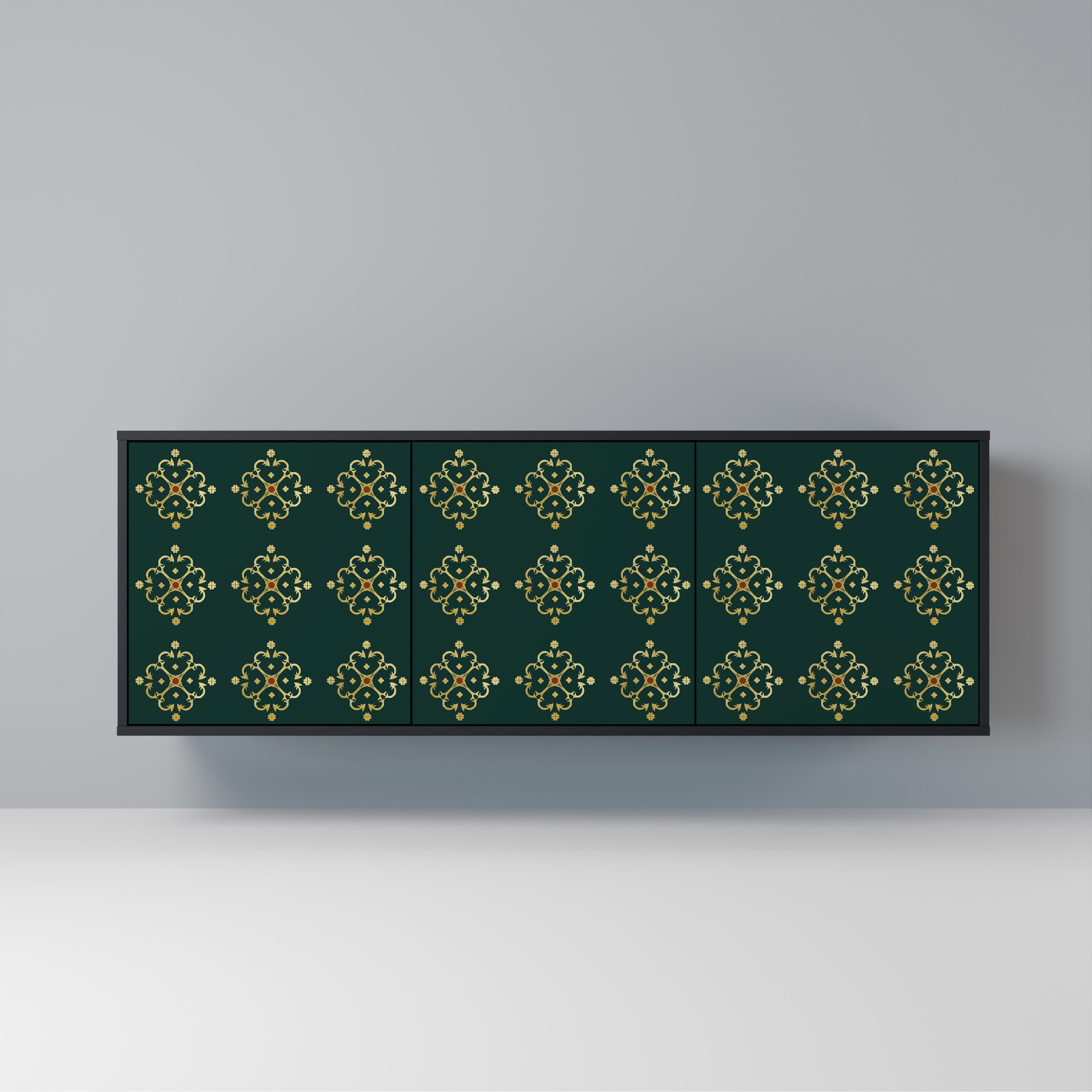 ROYAL MEDALLION Sideboard mit 3 Türen in Schwarz