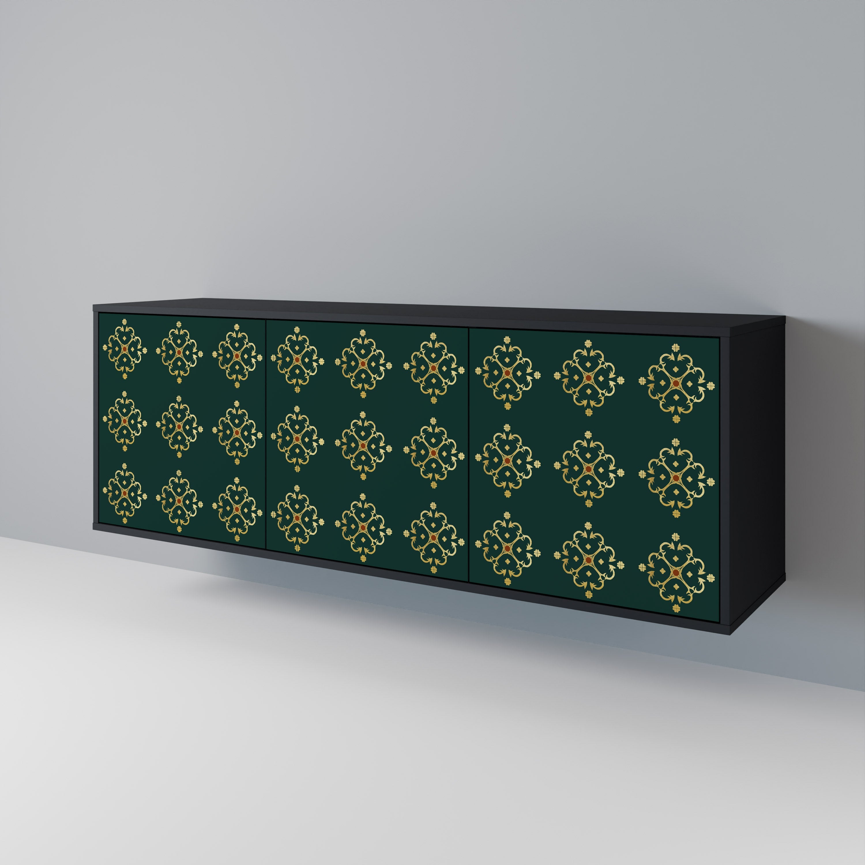 ROYAL MEDALLION Sideboard mit 3 Türen in Schwarz