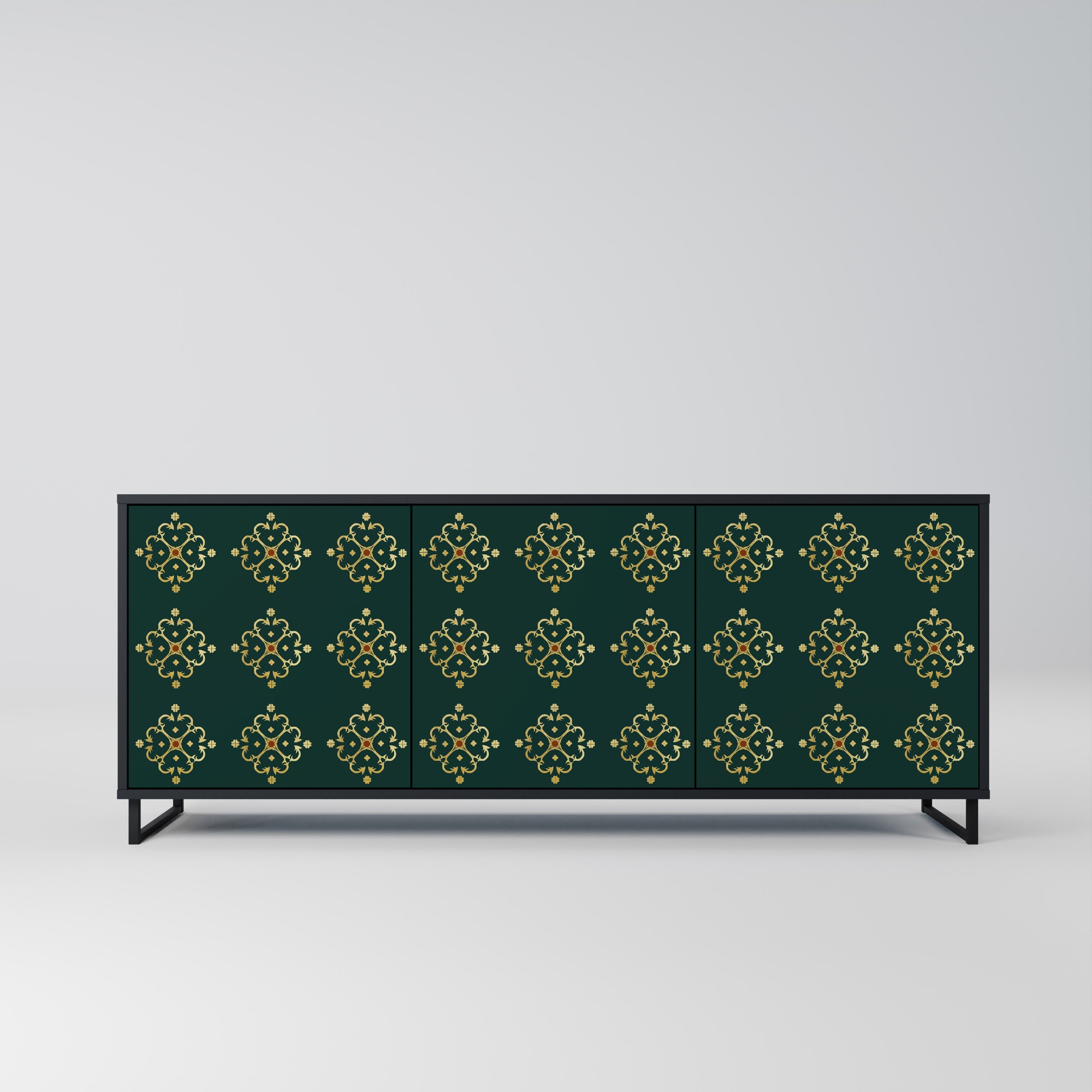ROYAL MEDALLION Sideboard mit 3 Türen in Schwarz