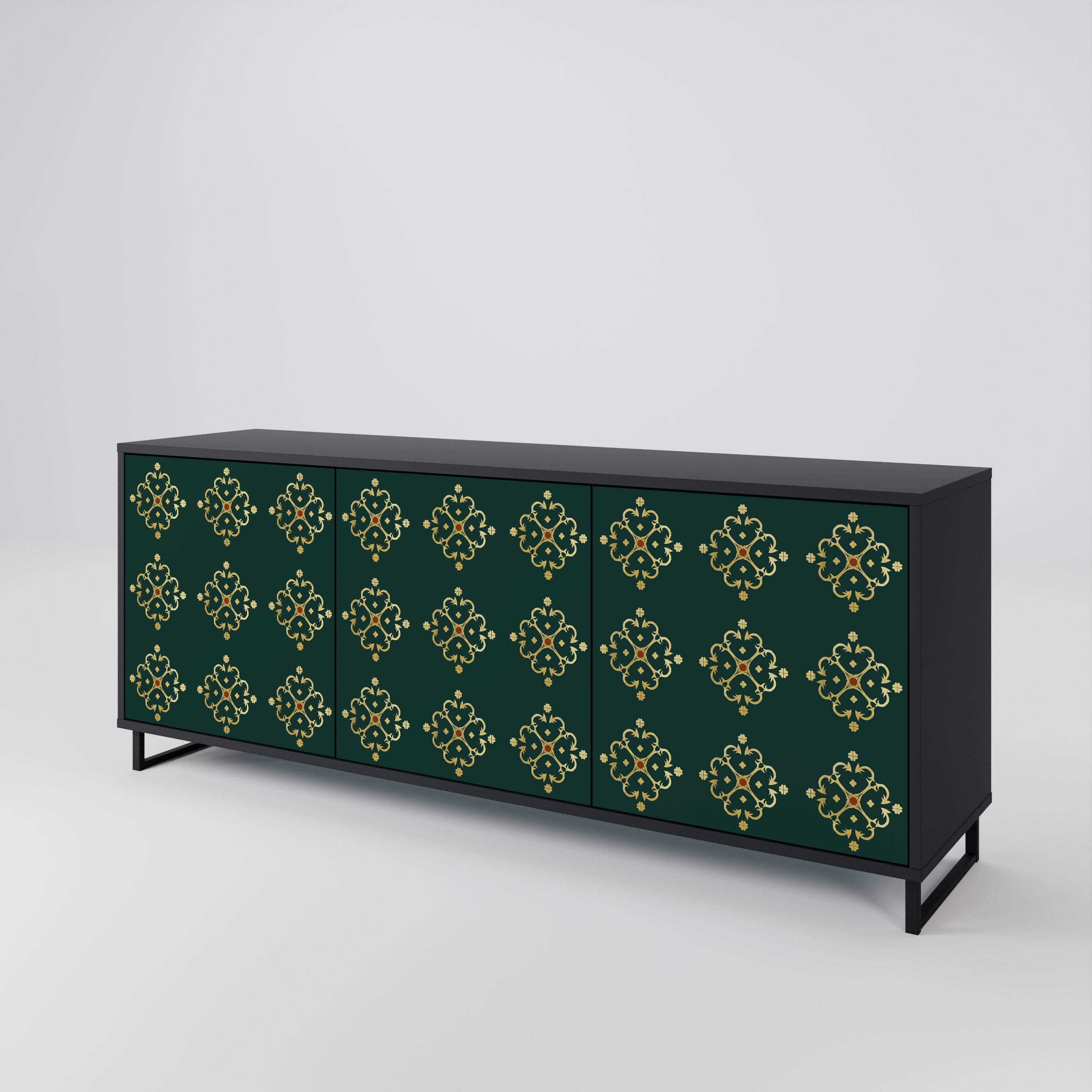 ROYAL MEDALLION Sideboard mit 3 Türen in Schwarz