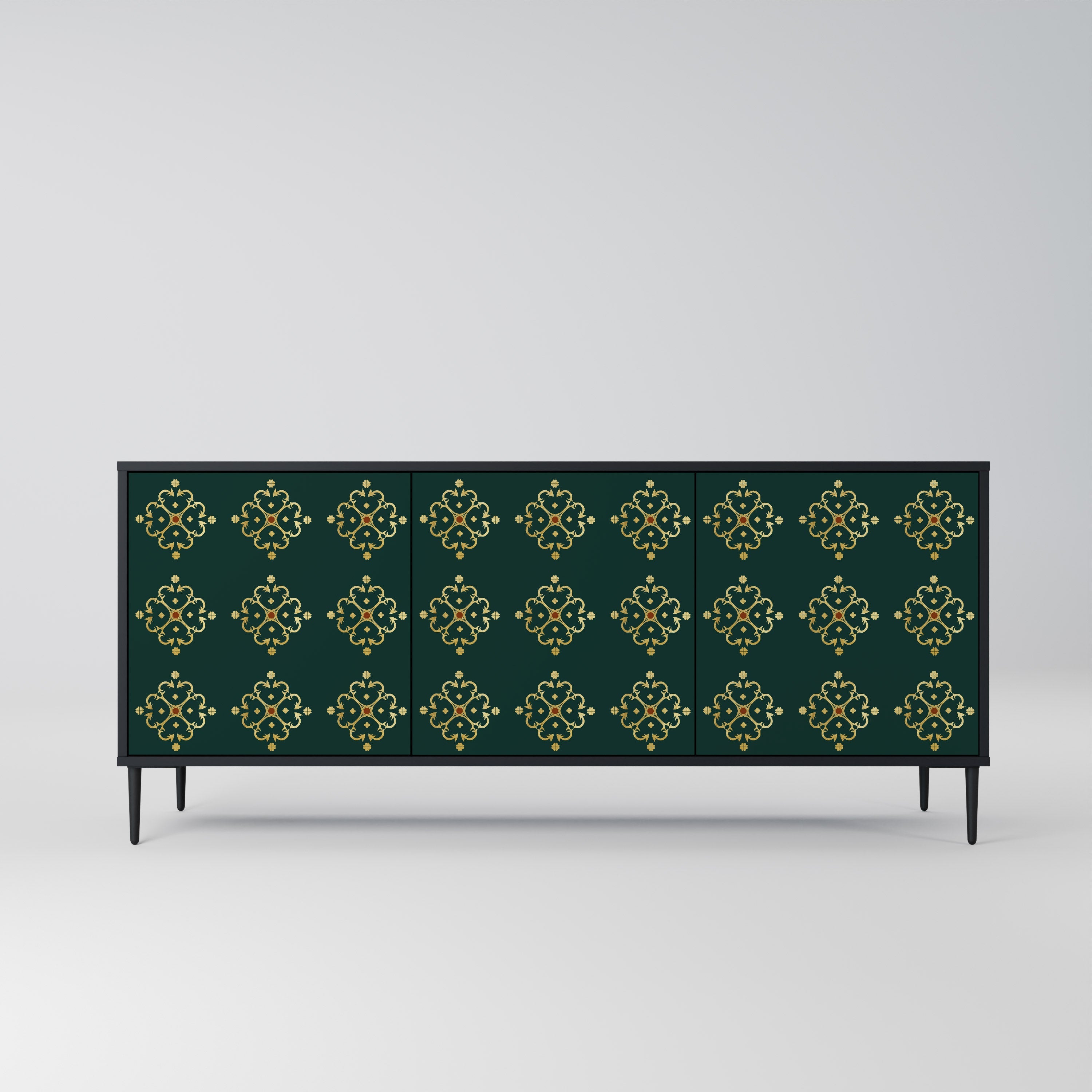 ROYAL MEDALLION Sideboard mit 3 Türen in Schwarz