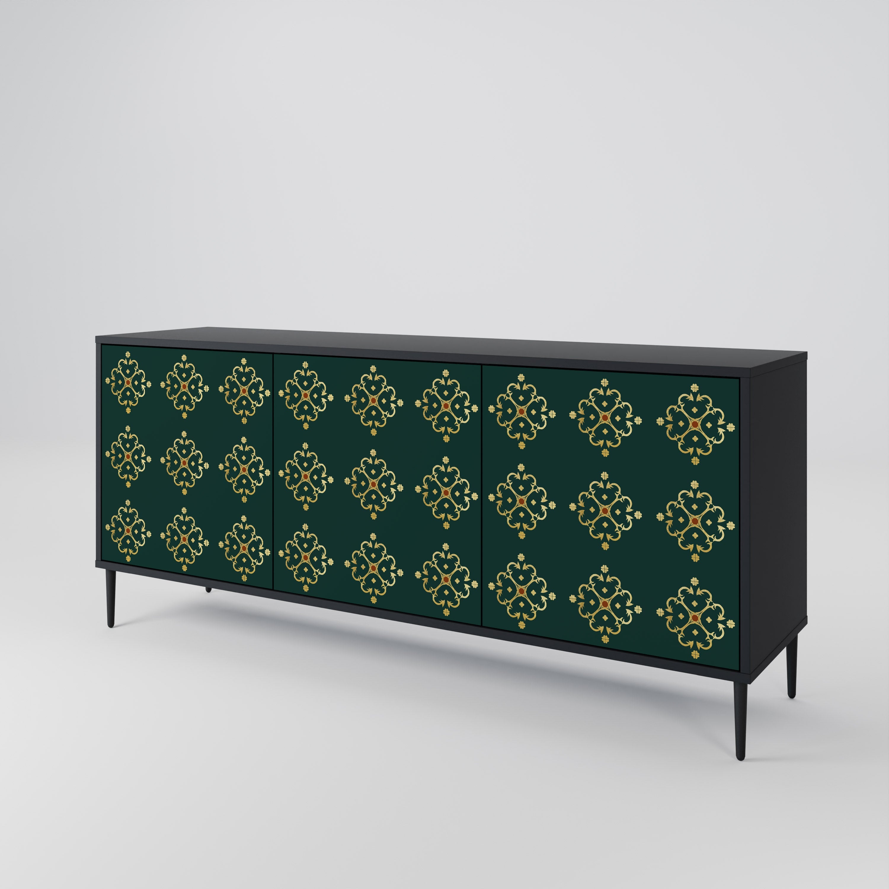 ROYAL MEDALLION Sideboard mit 3 Türen in Schwarz