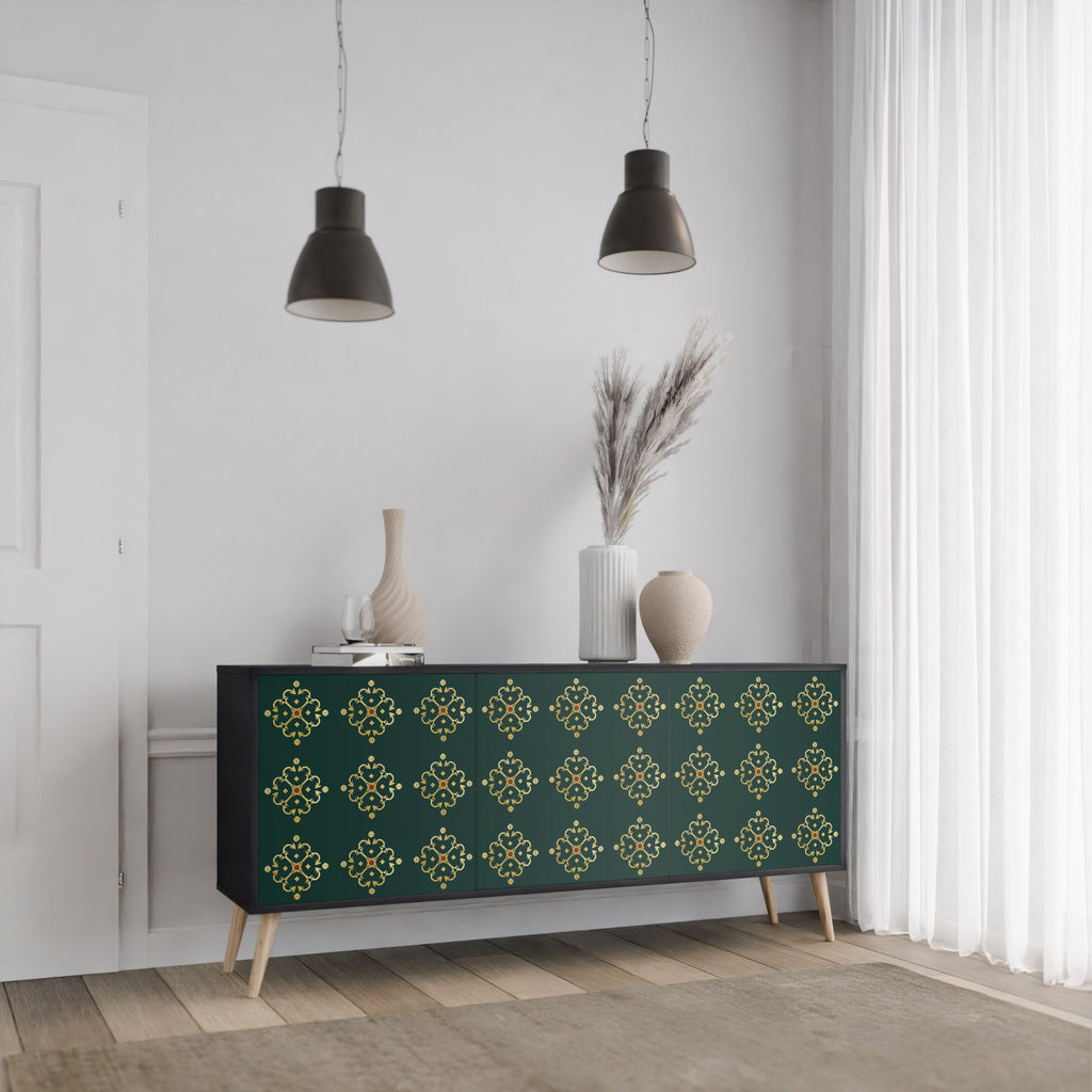 ROYAL MEDALLION Sideboard mit 3 Türen in Schwarz