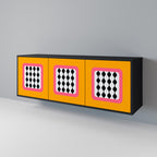 TEARS IN HEAVEN Sideboard mit 3 Türen in Schwarz