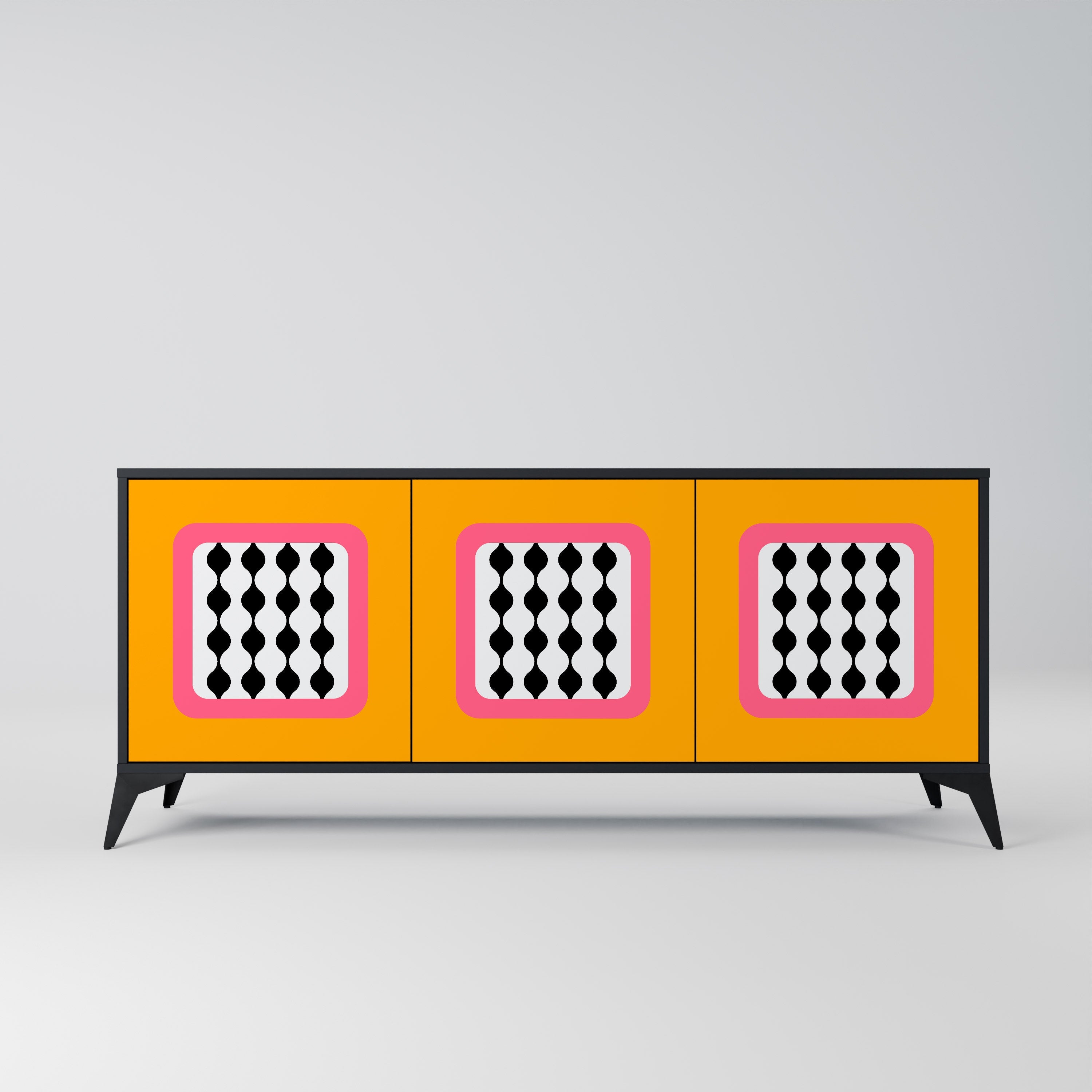 TEARS IN HEAVEN 3-türiges Sideboard in Schwarz