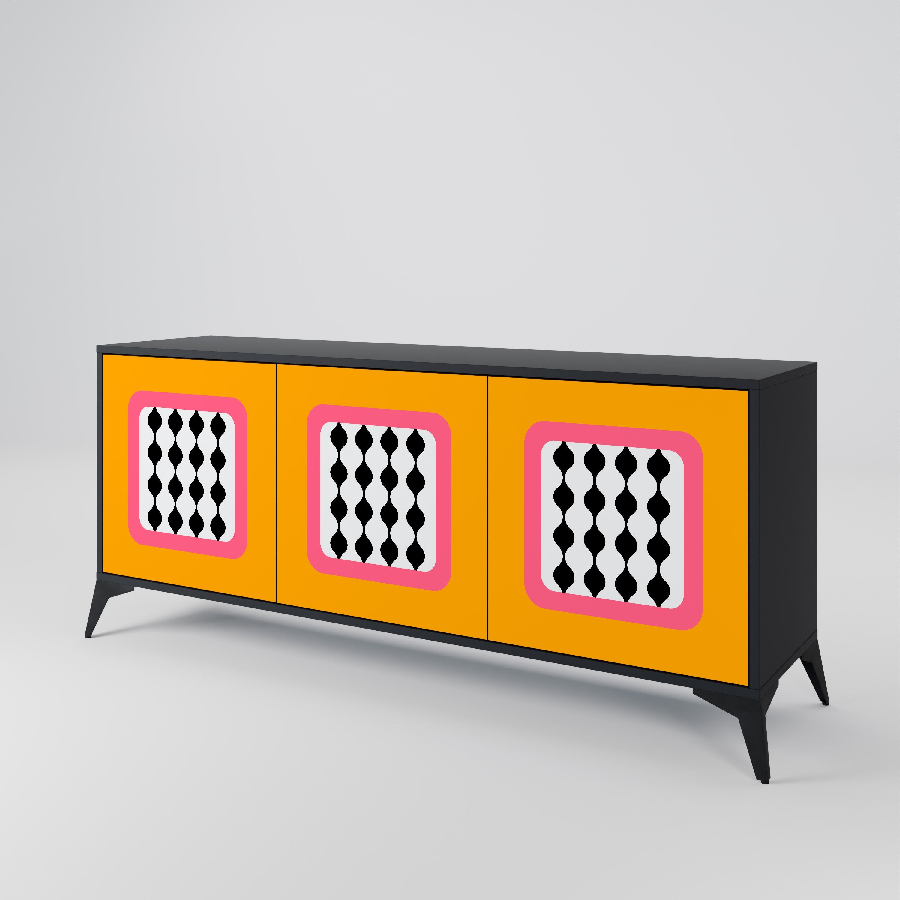 TEARS IN HEAVEN 3-türiges Sideboard in Schwarz