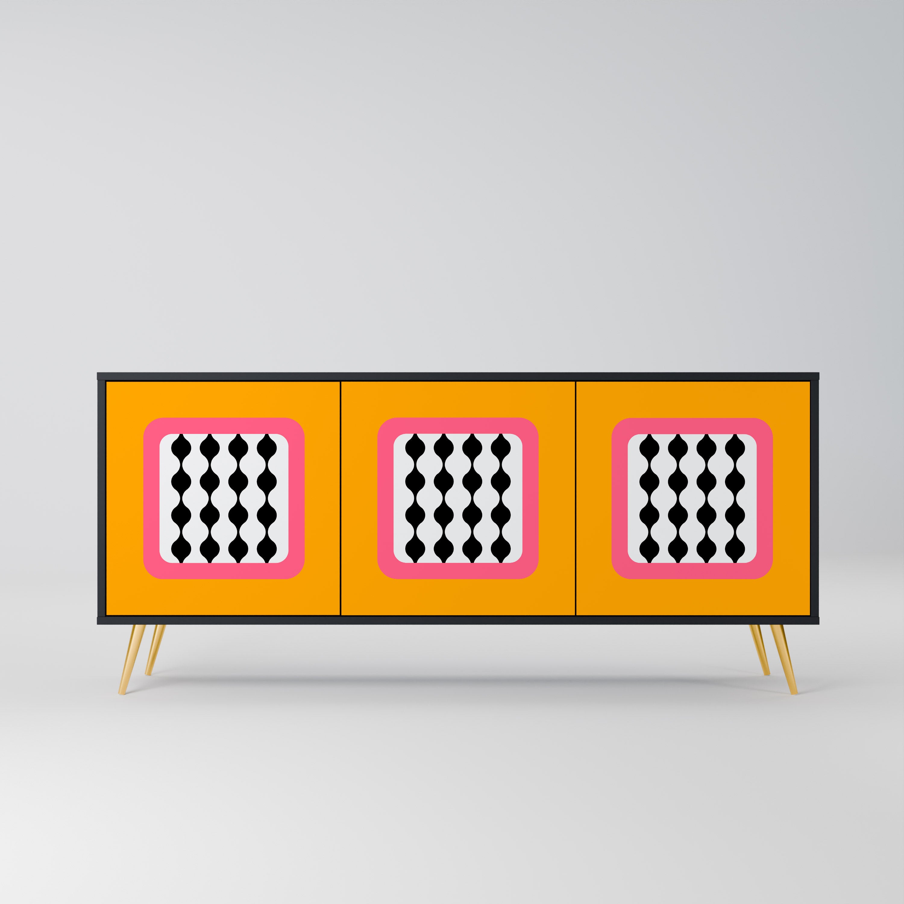 TEARS IN HEAVEN 3-türiges Sideboard in Schwarz