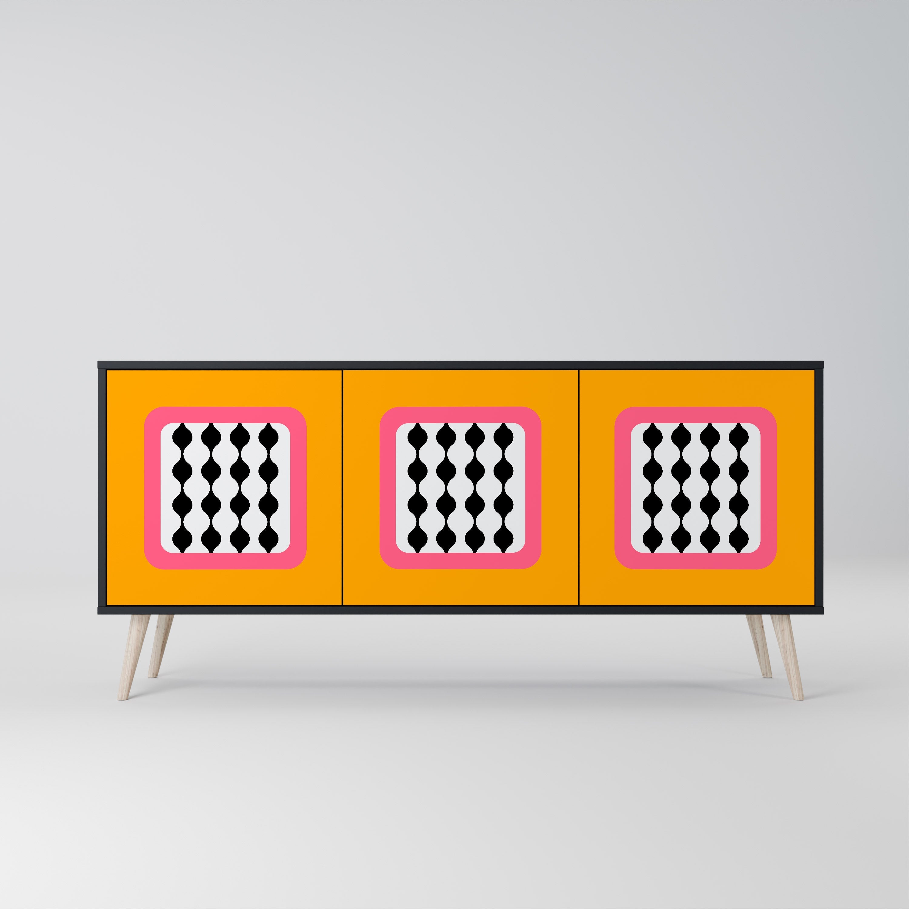 TEARS IN HEAVEN 3-türiges Sideboard in Schwarz