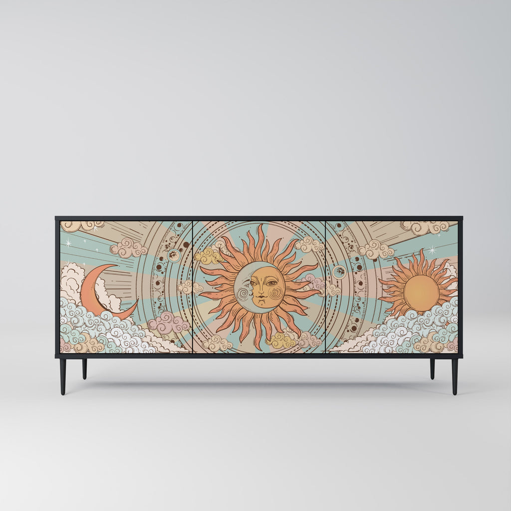 MYSTICAL STRUCTURE 3-türiges Sideboard in Schwarz