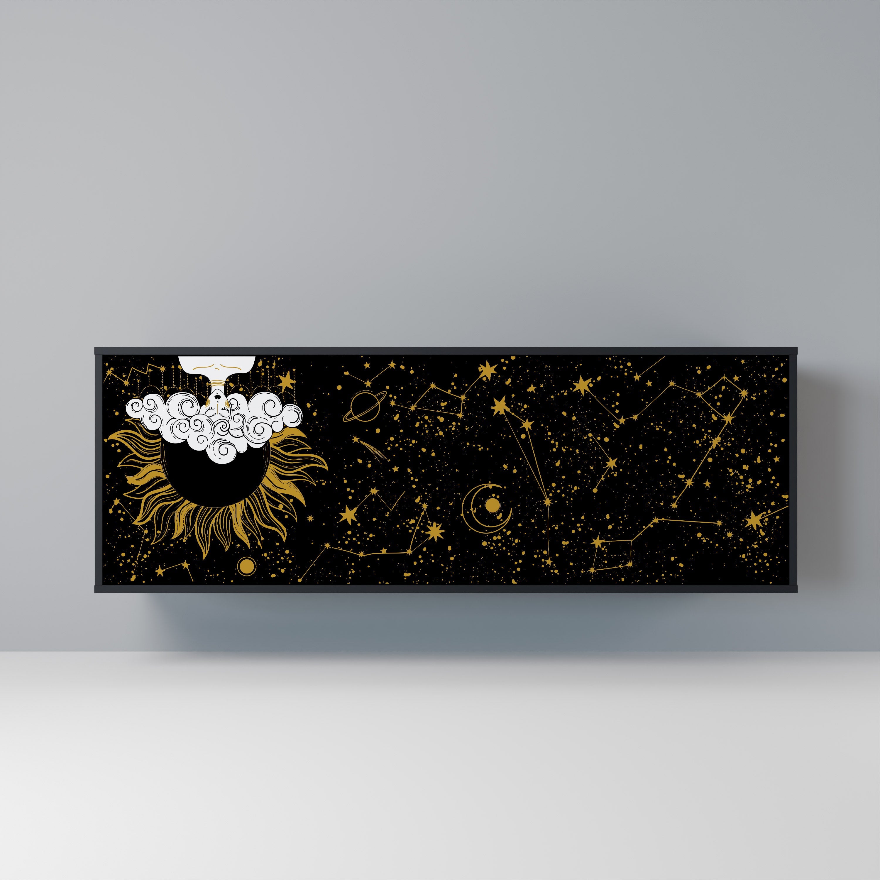 STELLAR CONSTELLATIONS 3-türiges Sideboard in Schwarz