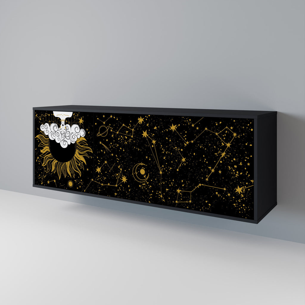 STELLAR CONSTELLATIONS 3-türiges Sideboard in Schwarz