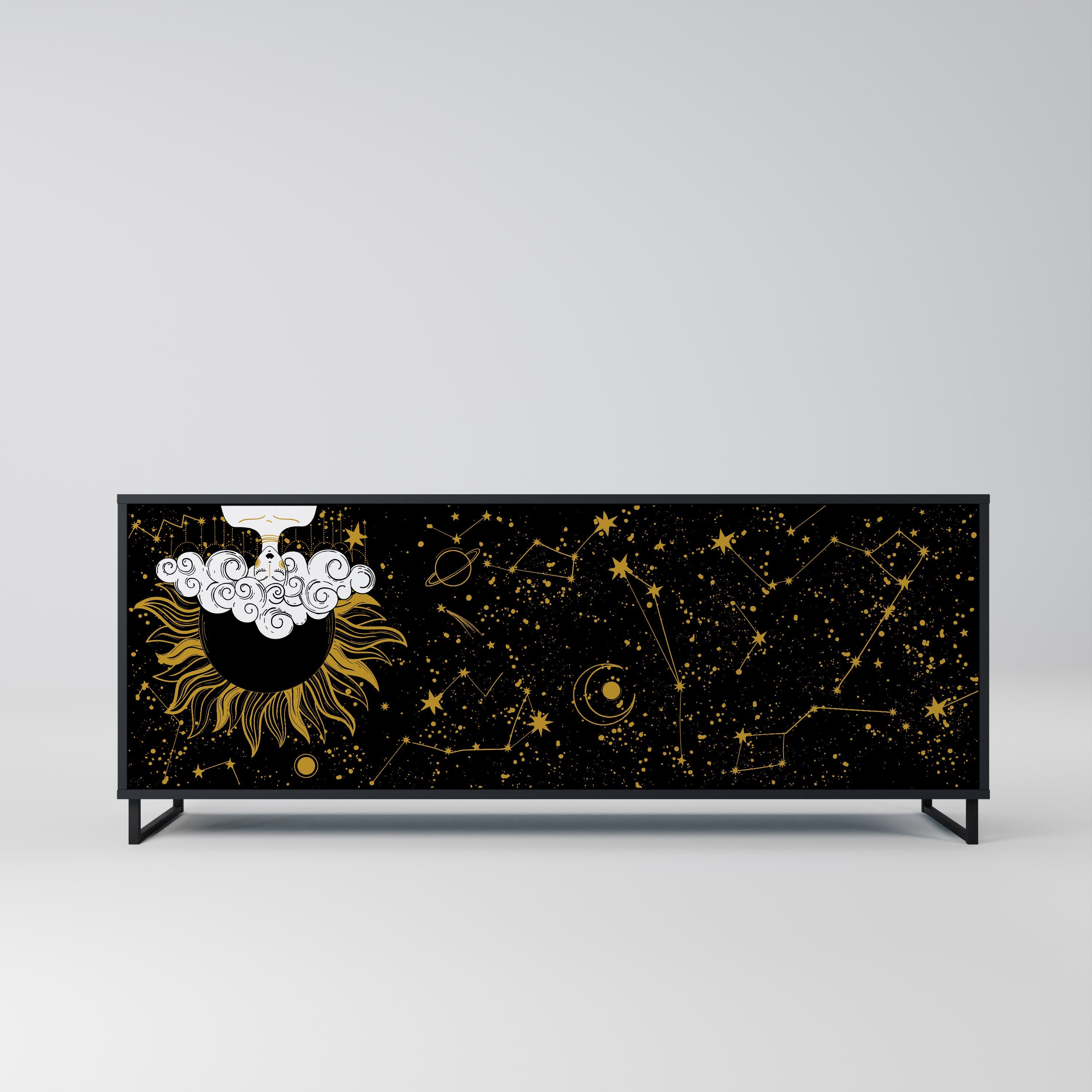 STELLAR CONSTELLATIONS 3-türiges Sideboard in Schwarz