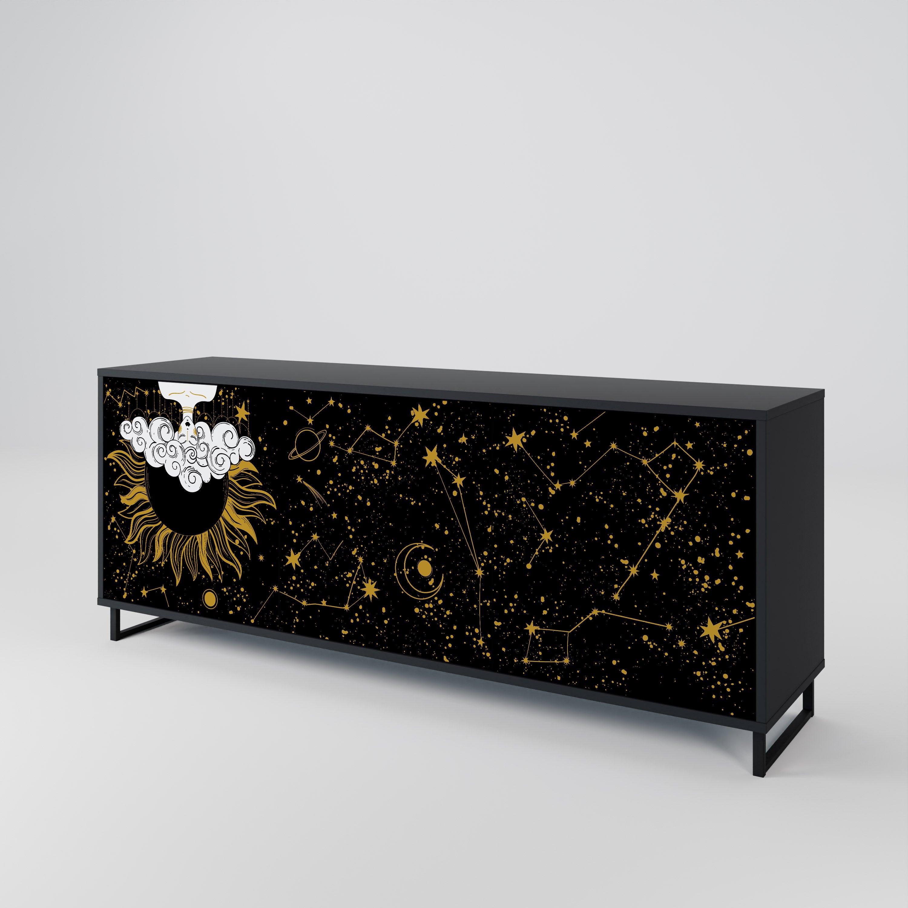STELLAR CONSTELLATIONS 3-türiges Sideboard in Schwarz