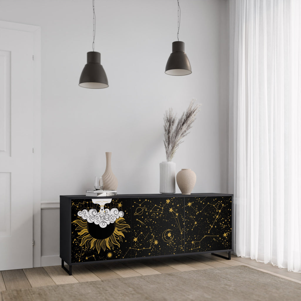 STELLAR CONSTELLATIONS 3-türiges Sideboard in Schwarz
