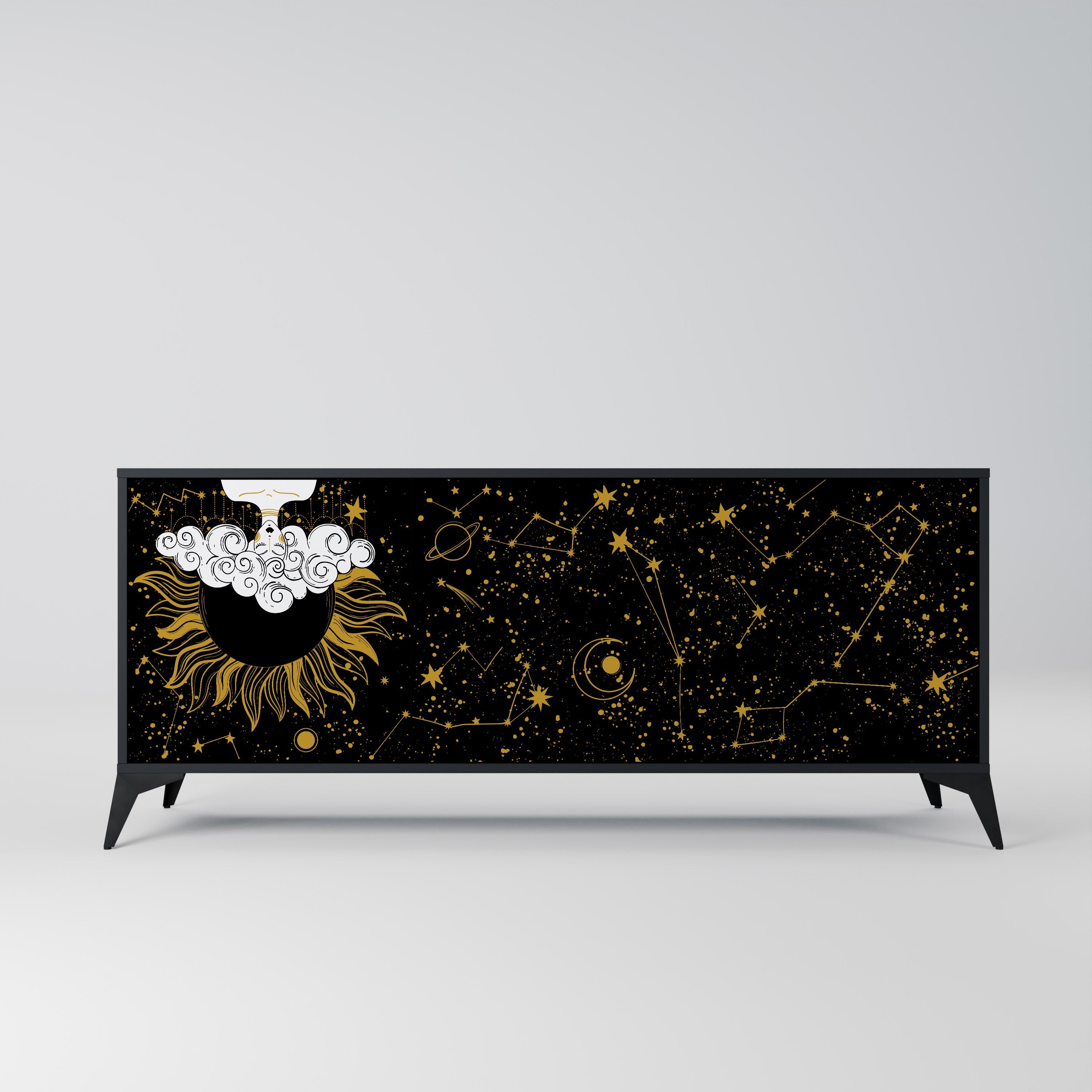 STELLAR CONSTELLATIONS 3-türiges Sideboard in Schwarz