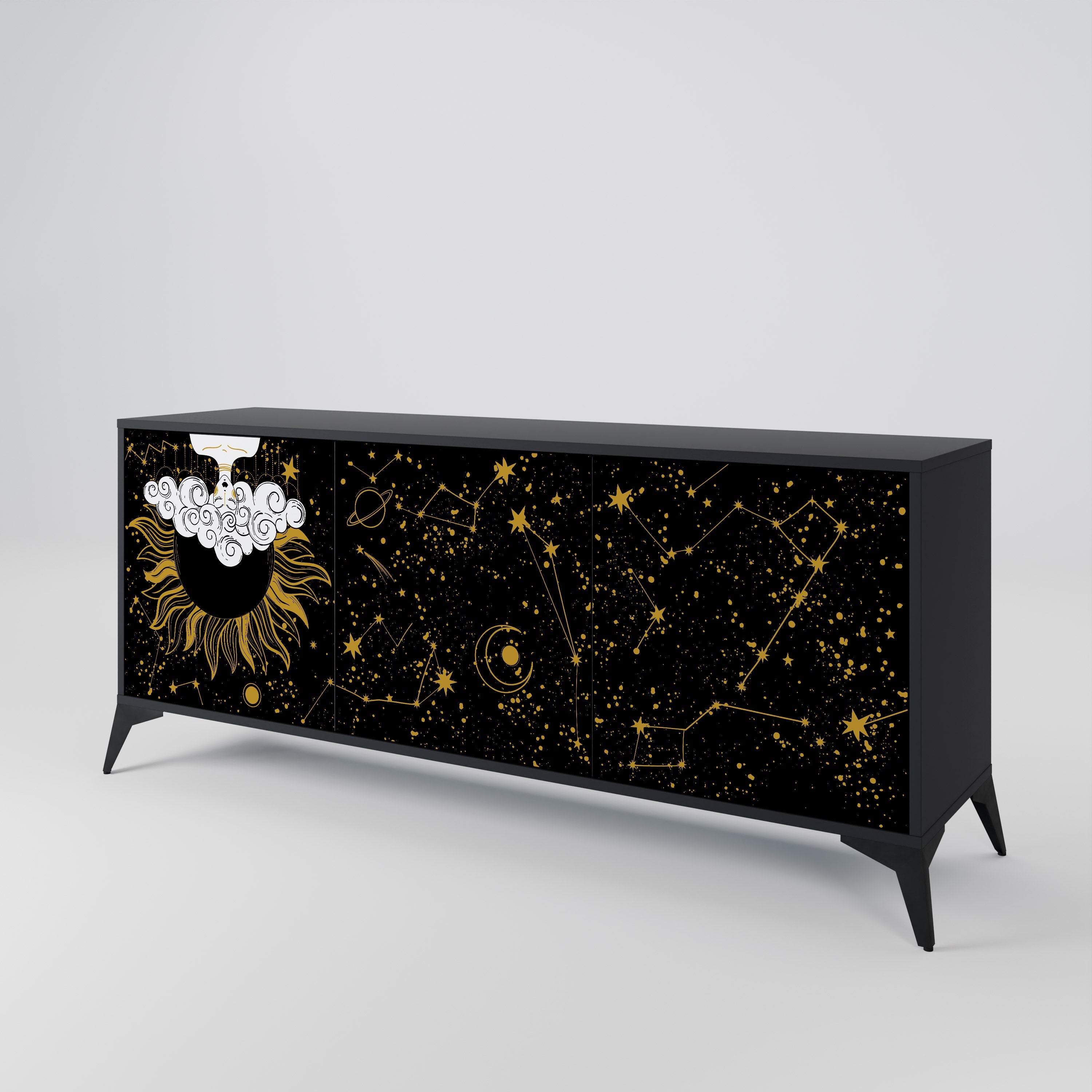 STELLAR CONSTELLATIONS 3-türiges Sideboard in Schwarz