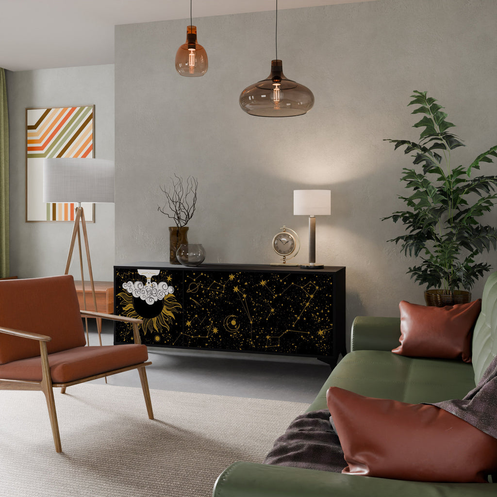 STELLAR CONSTELLATIONS 3-türiges Sideboard in Schwarz