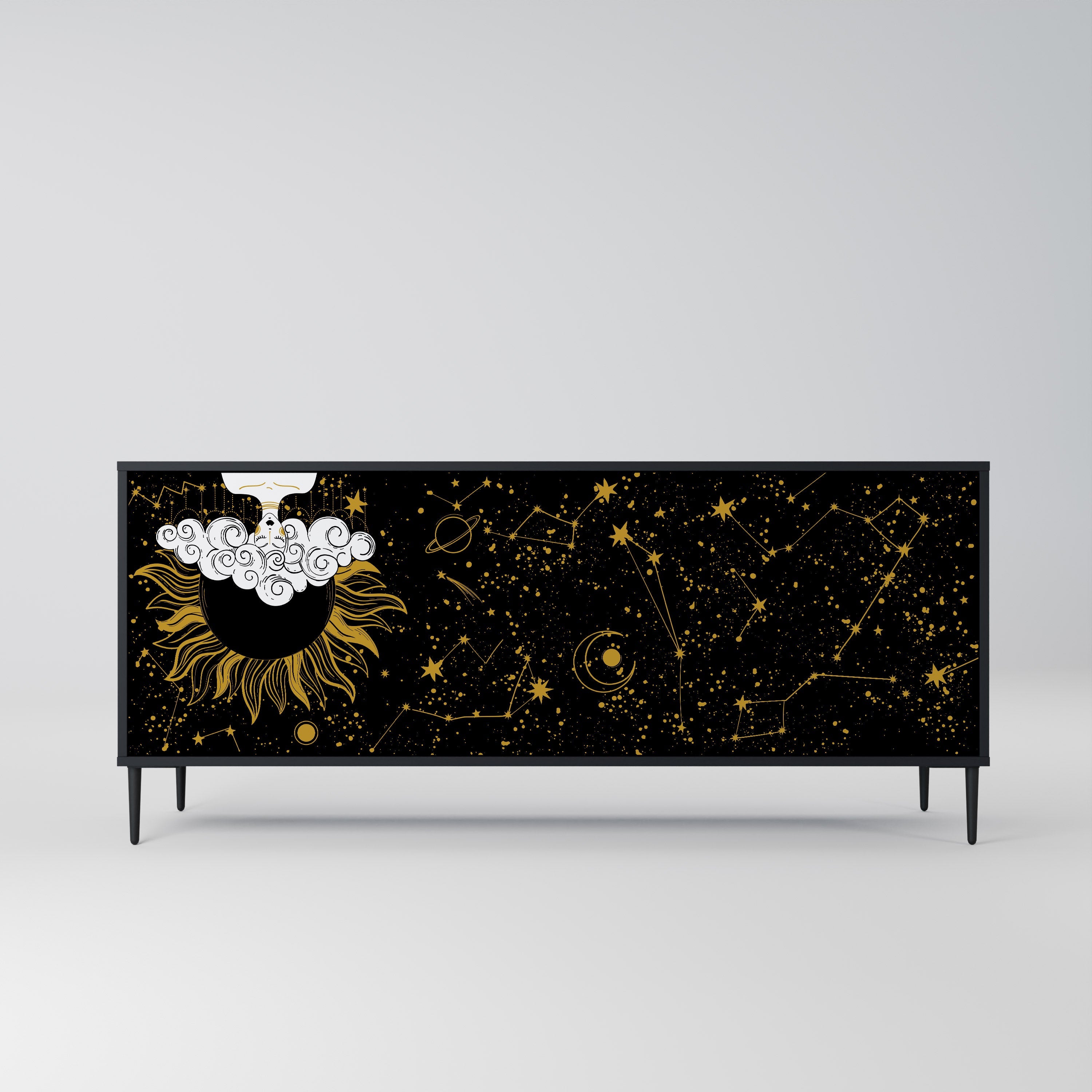 STELLAR CONSTELLATIONS 3-türiges Sideboard in Schwarz