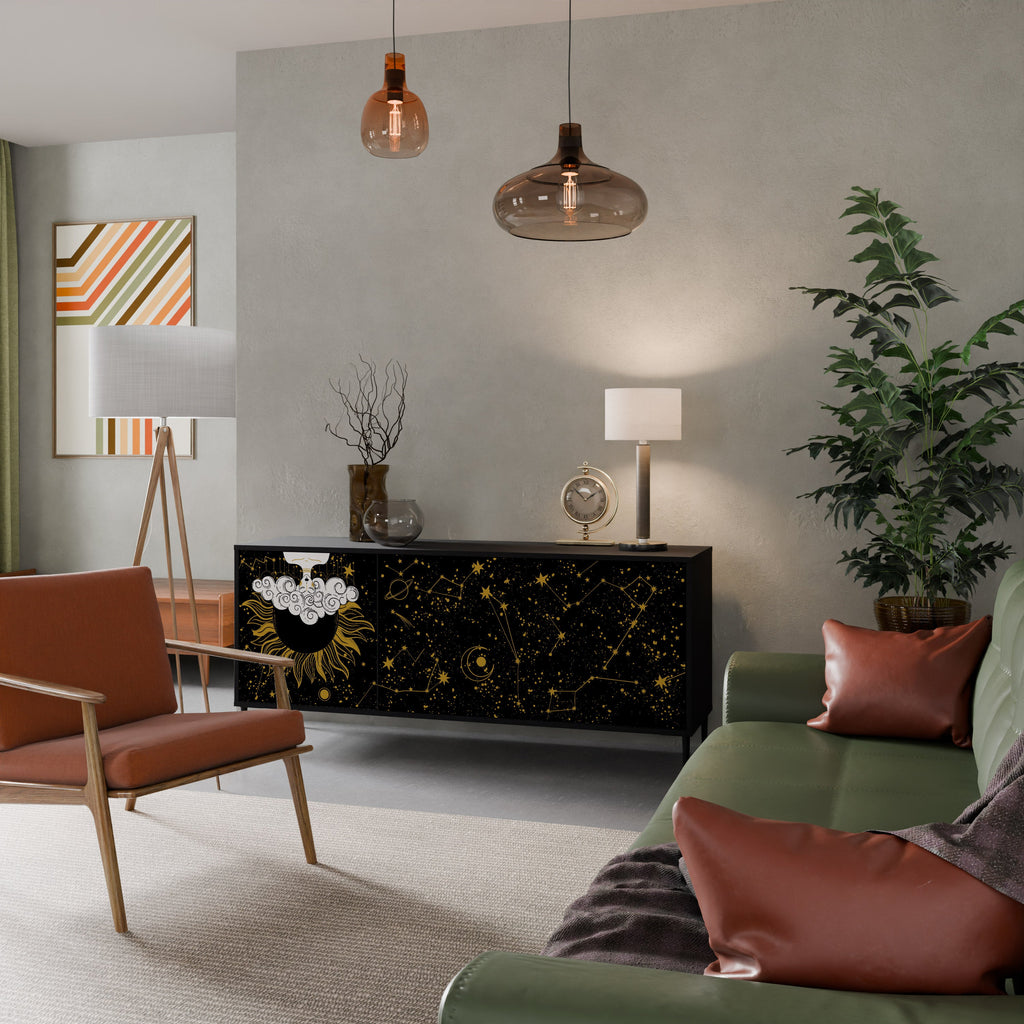 STELLAR CONSTELLATIONS 3-türiges Sideboard in Schwarz