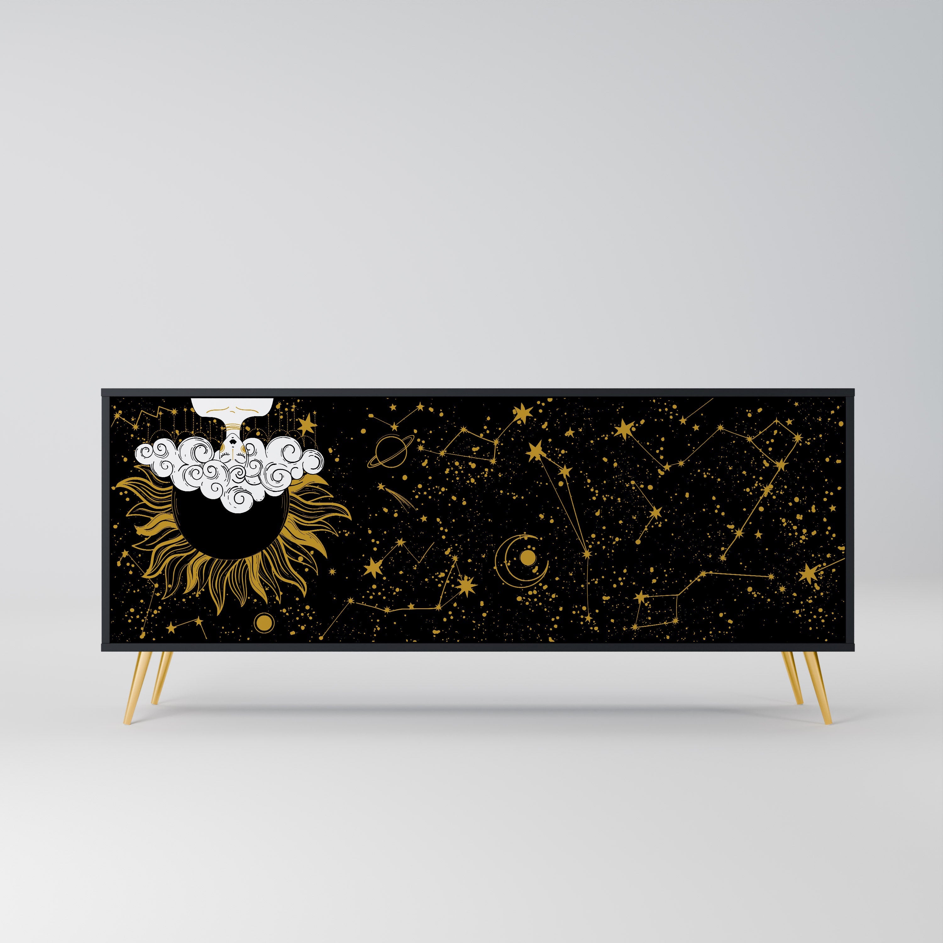 STELLAR CONSTELLATIONS 3-türiges Sideboard in Schwarz