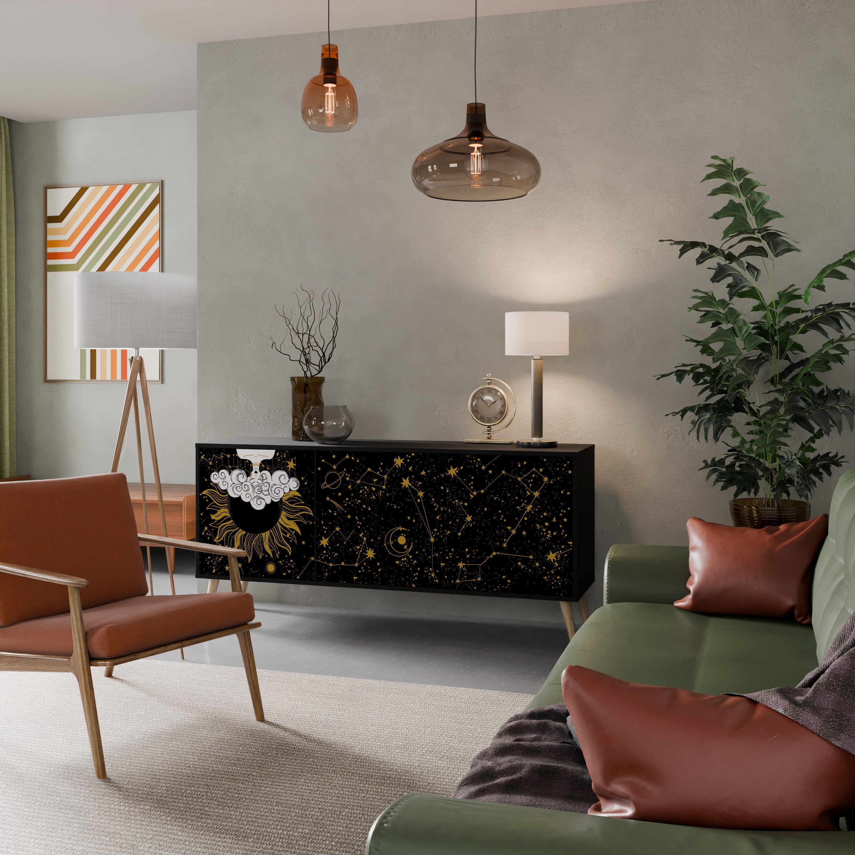 STELLAR CONSTELLATIONS 3-türiges Sideboard in Schwarz
