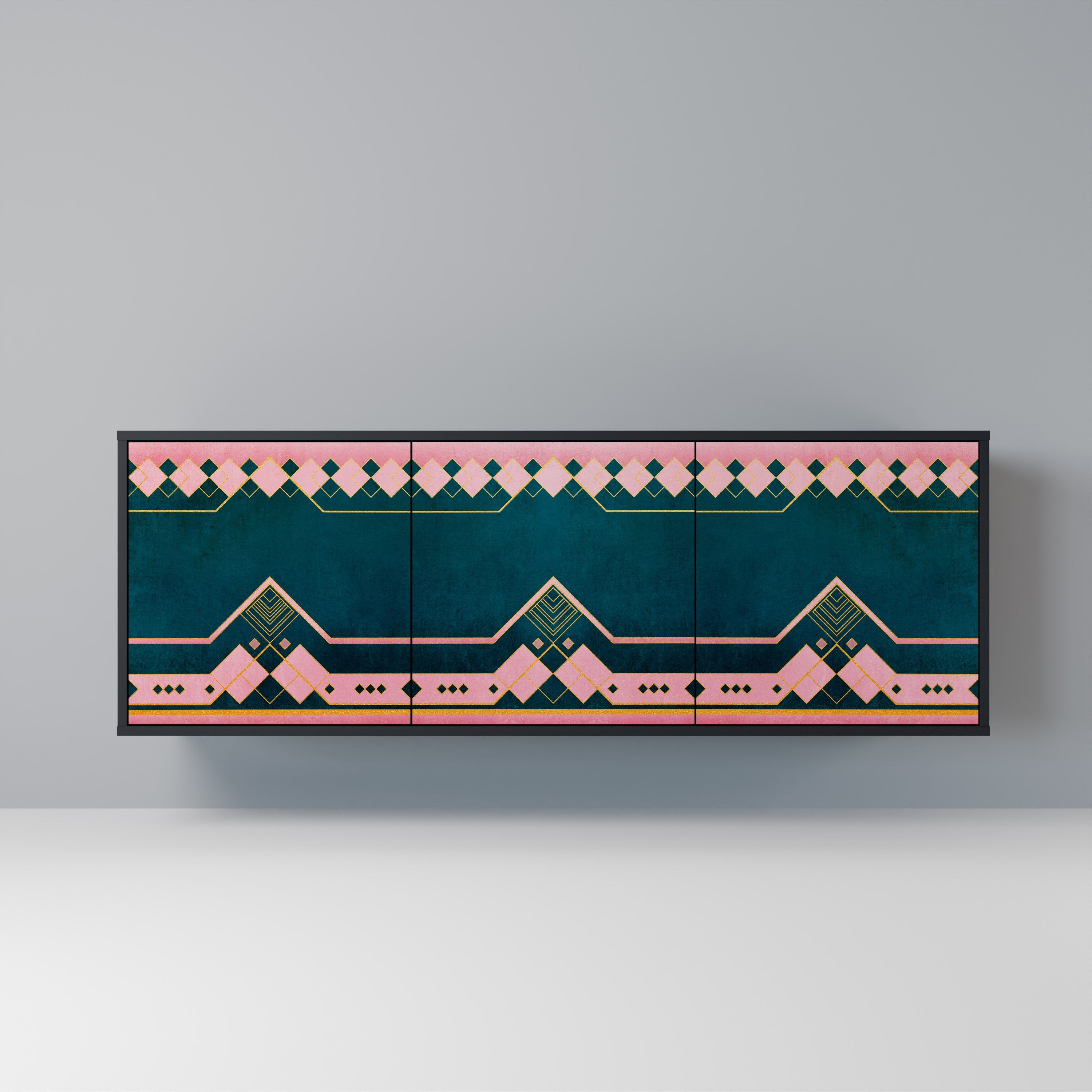 ROYAL COMPOSITION 3-türiges Sideboard in Schwarz