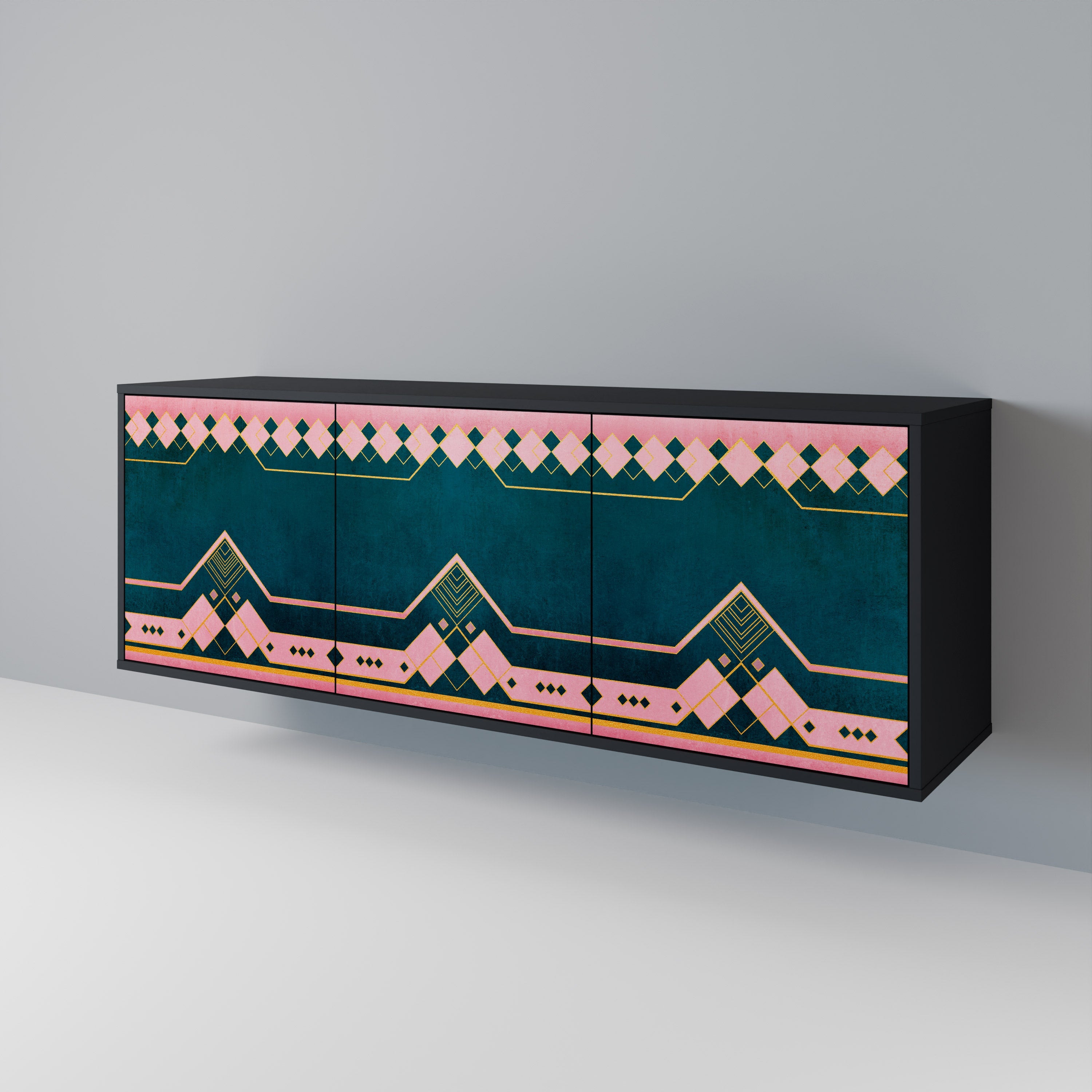 ROYAL COMPOSITION 3-türiges Sideboard in Schwarz