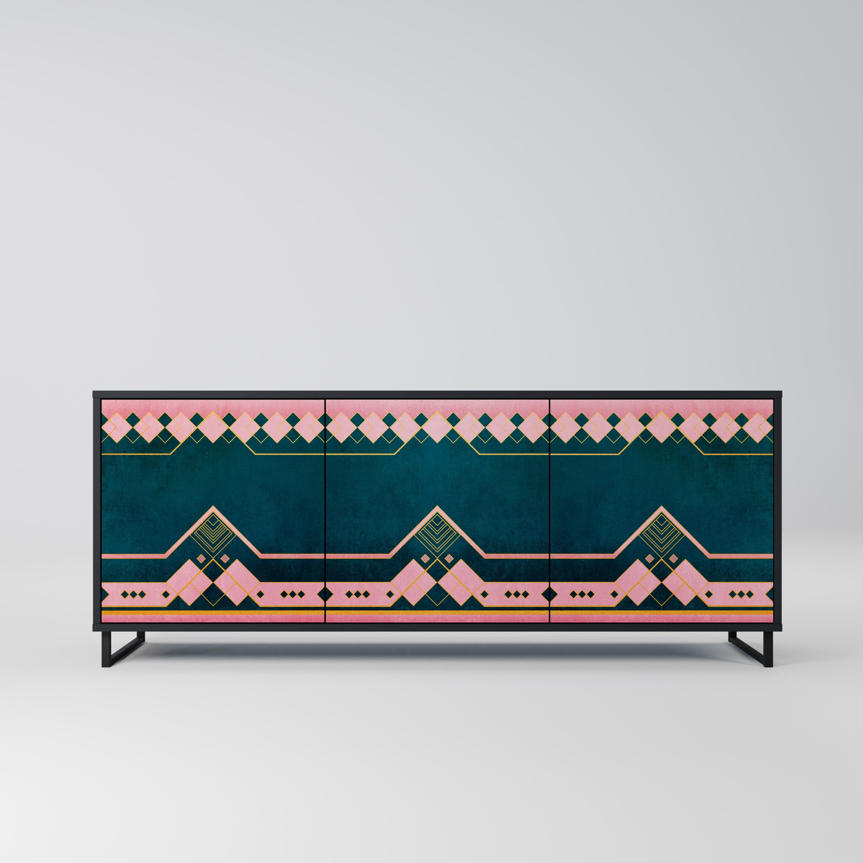 ROYAL COMPOSITION 3-türiges Sideboard in Schwarz