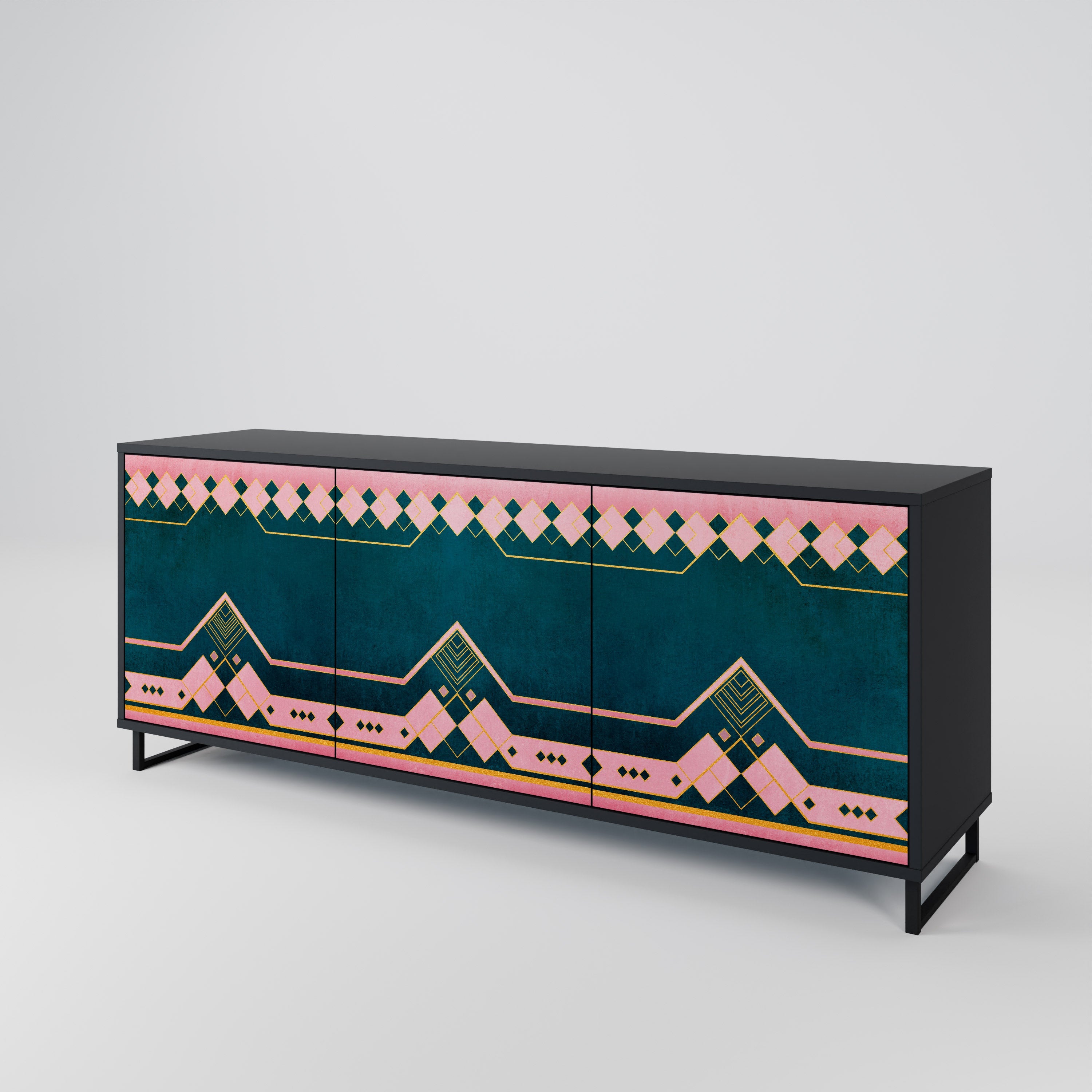 ROYAL COMPOSITION 3-türiges Sideboard in Schwarz