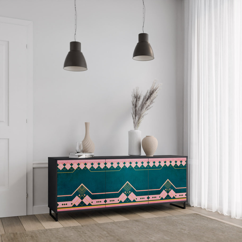ROYAL COMPOSITION 3-türiges Sideboard in Schwarz