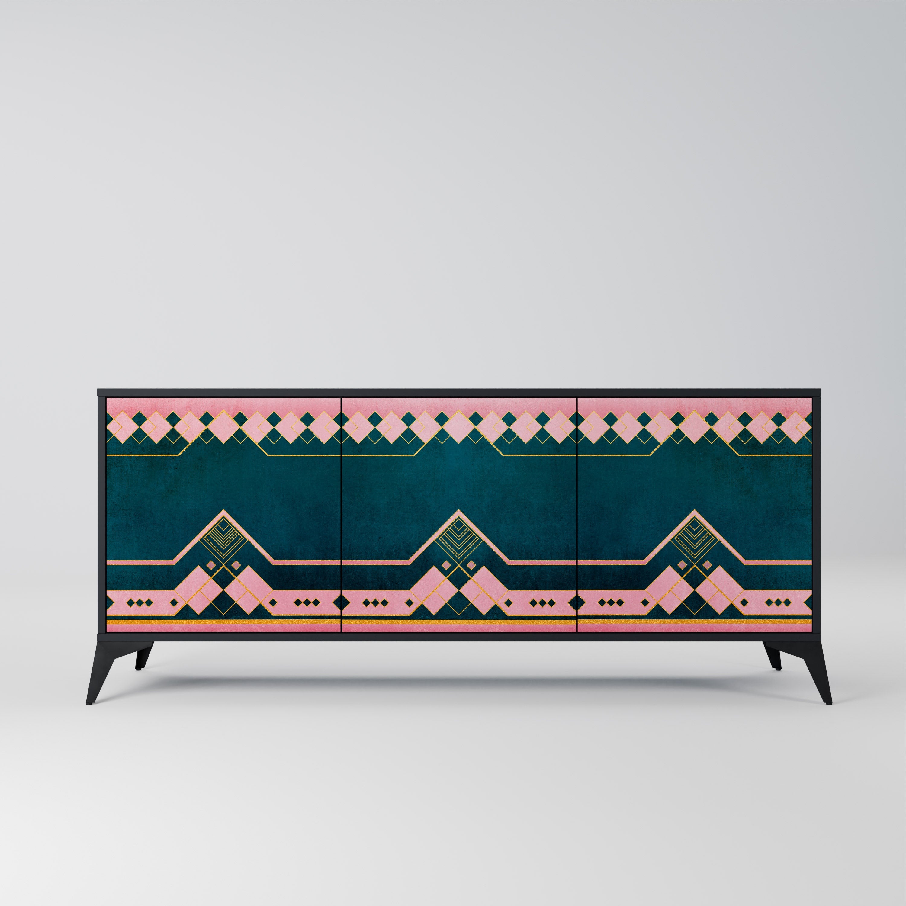 ROYAL COMPOSITION 3-türiges Sideboard in Schwarz