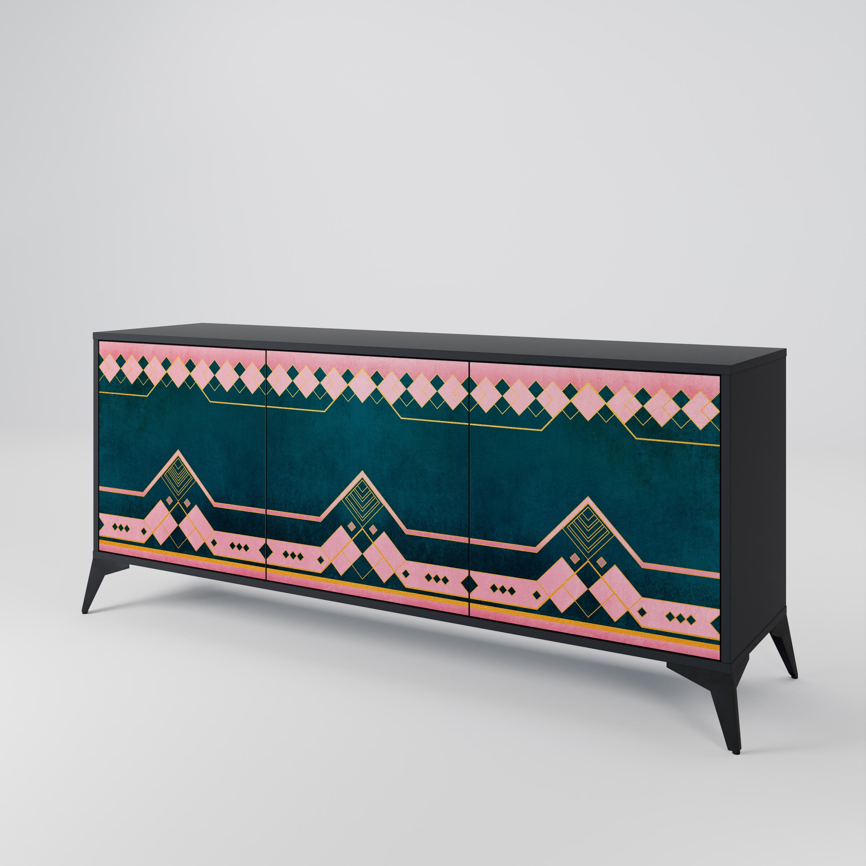 ROYAL COMPOSITION 3-türiges Sideboard in Schwarz