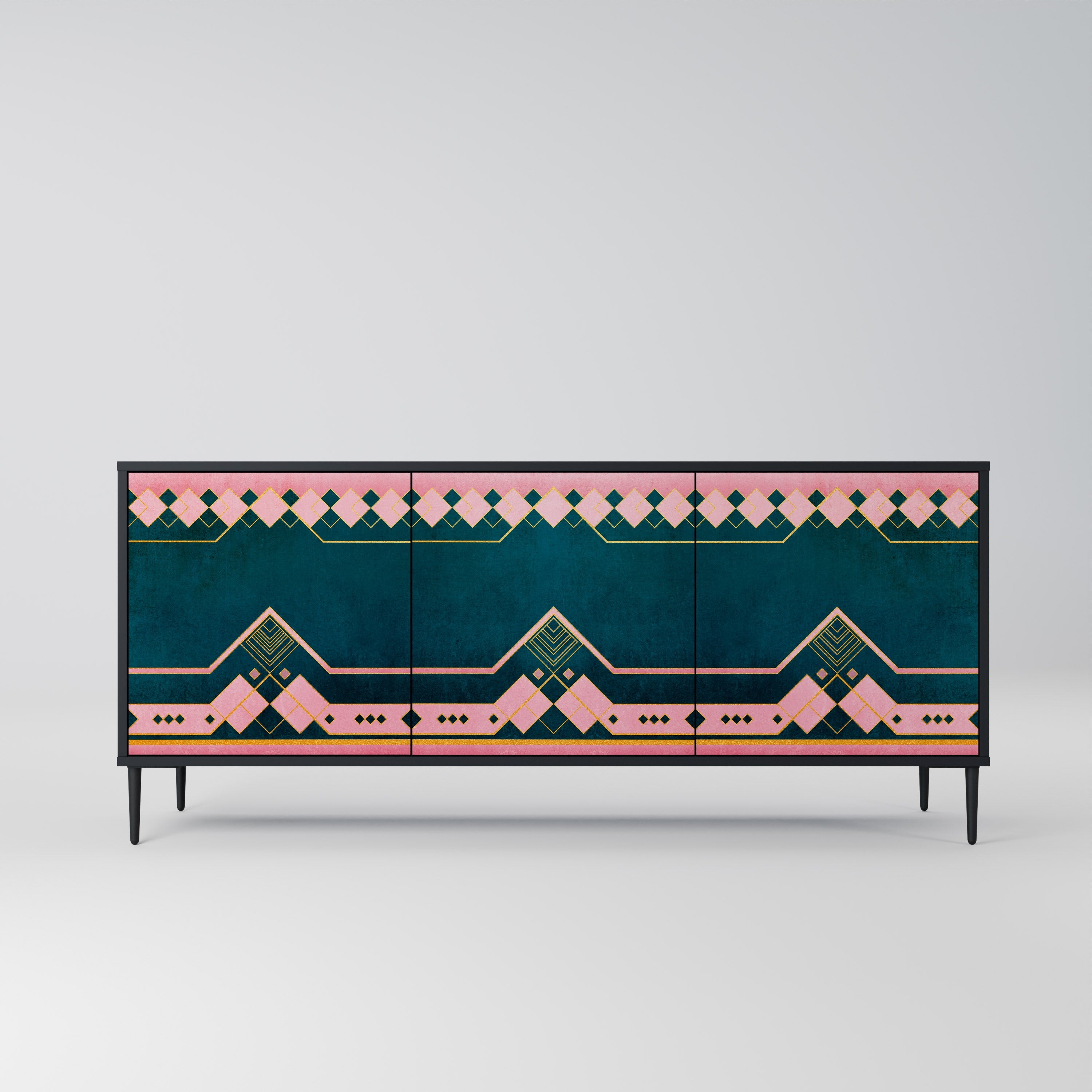 ROYAL COMPOSITION 3-türiges Sideboard in Schwarz