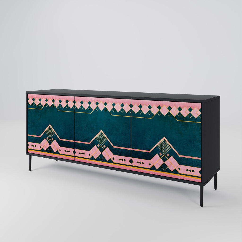 ROYAL COMPOSITION 3-türiges Sideboard in Schwarz
