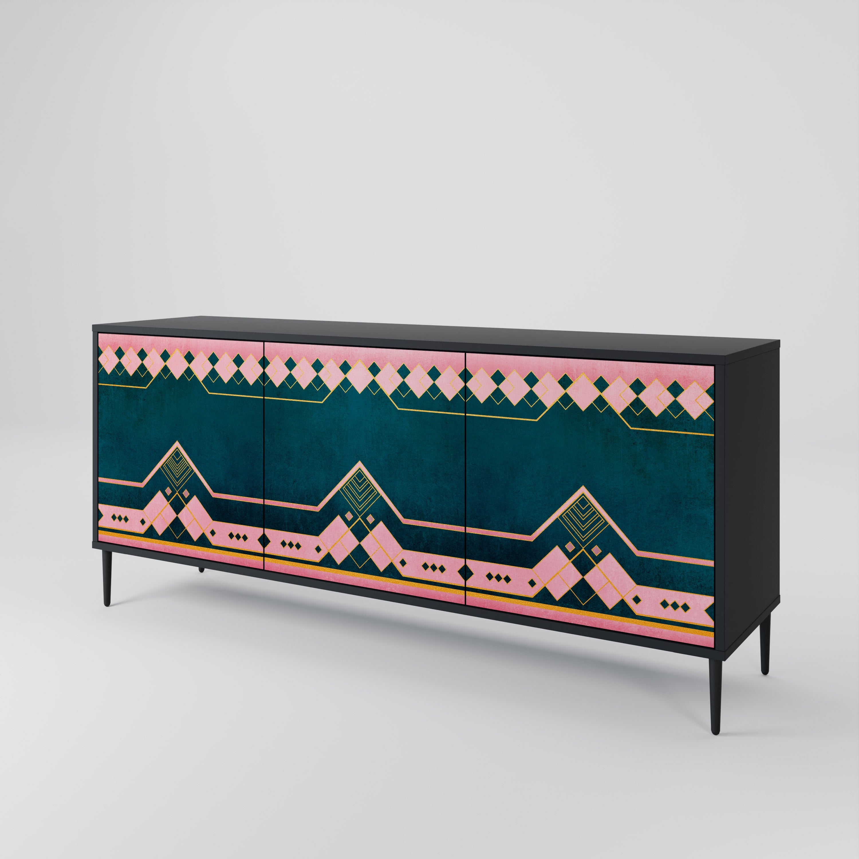 ROYAL COMPOSITION 3-türiges Sideboard in Schwarz