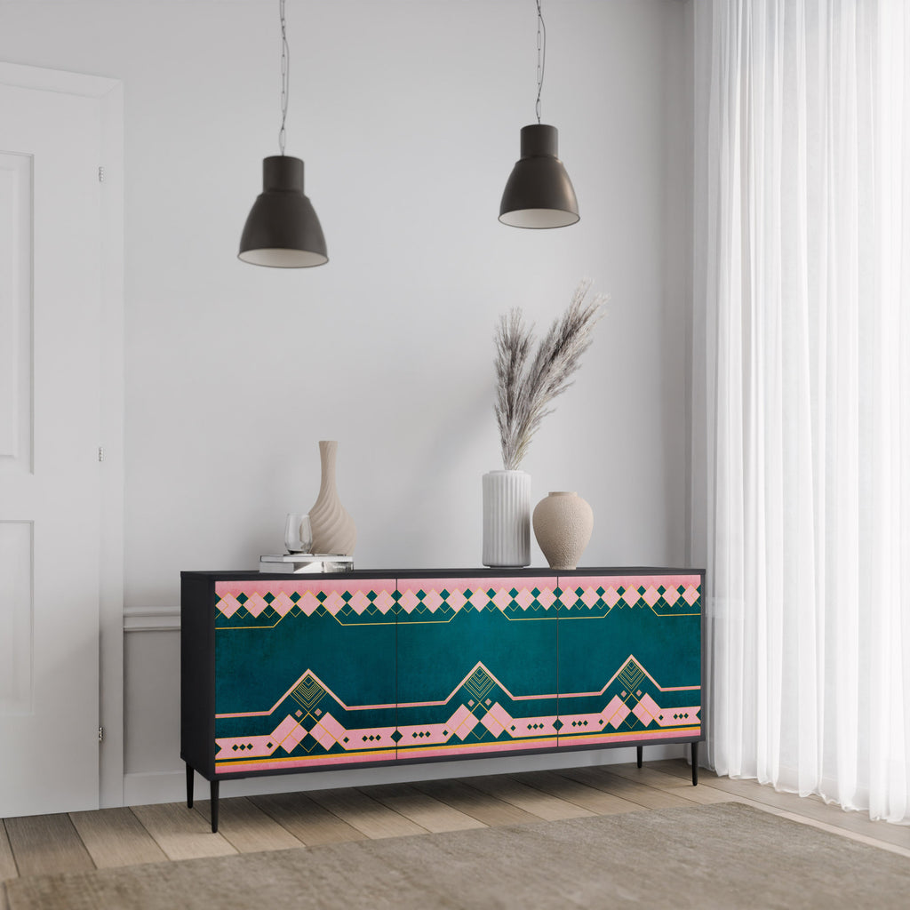 ROYAL COMPOSITION 3-türiges Sideboard in Schwarz