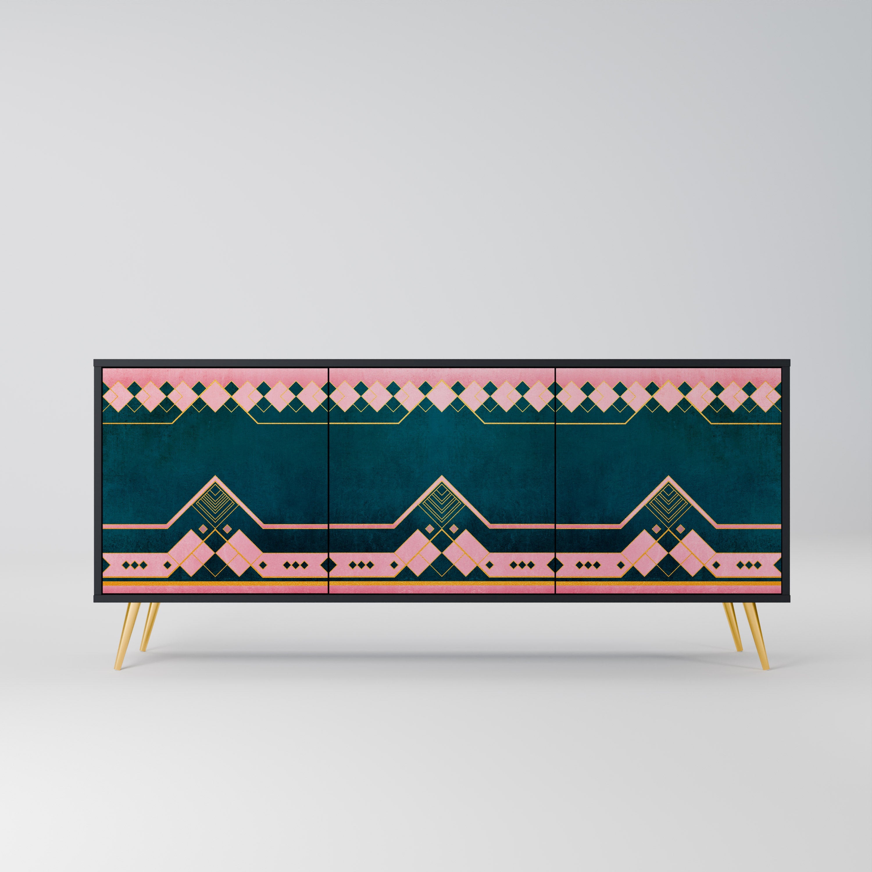 ROYAL COMPOSITION 3-türiges Sideboard in Schwarz